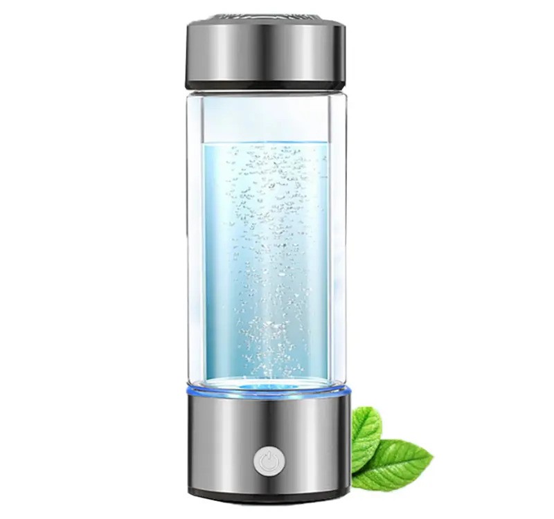 Glamor D Rechargeable Hydrogen Water Bottle – Silver Edition. Ideal for Home, Travel, Office, and Exercise 420 ml