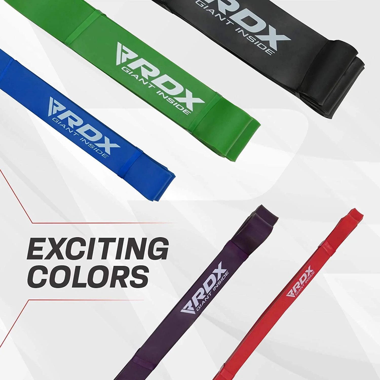 RDX Resistance Bands 5 Level Set, CPSIA, RoHS, REACH Certified, Pull up Assist Natural Thick Latex Long Loop