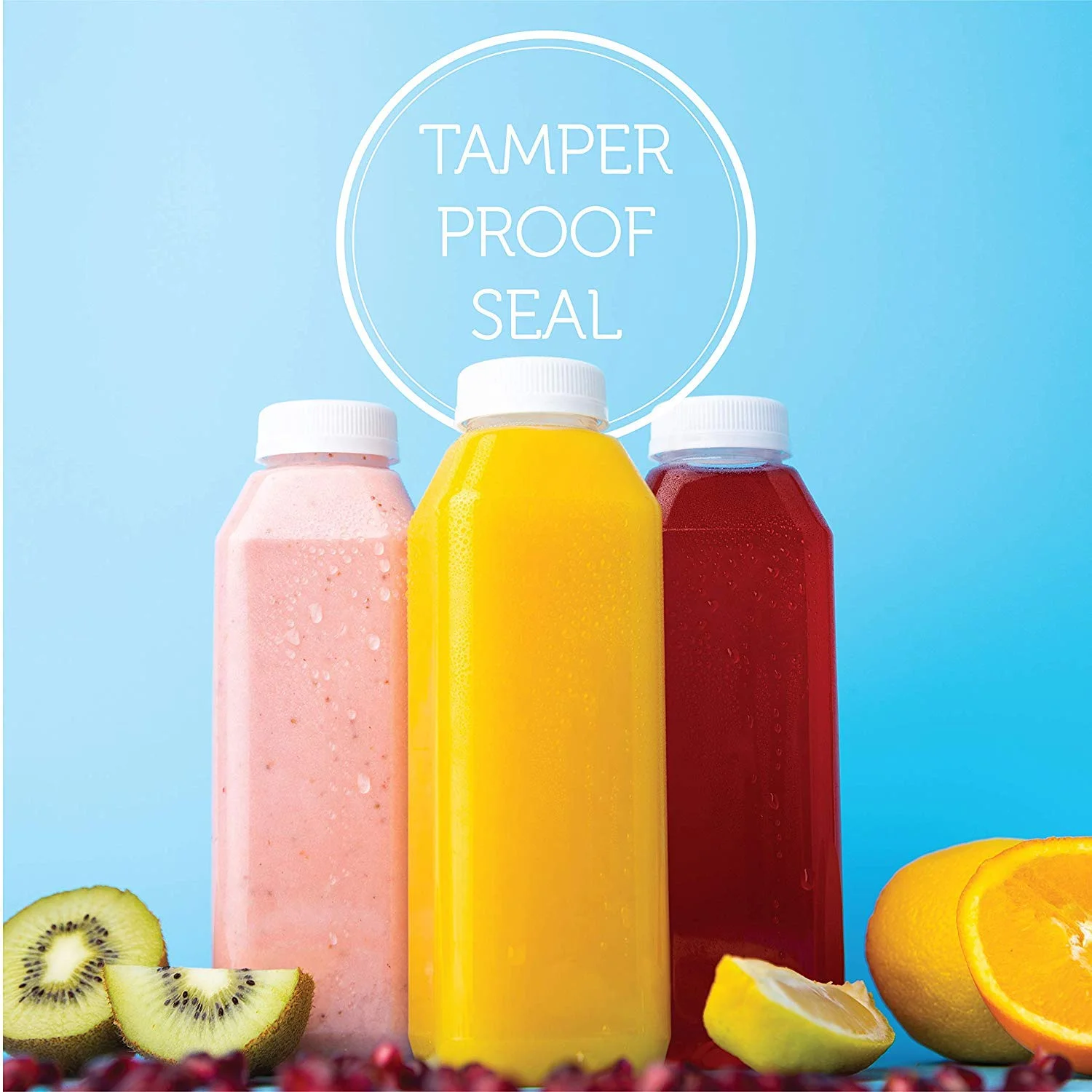 160 Pack Disposable Plastic Juice Bottles-16 oz with Lids