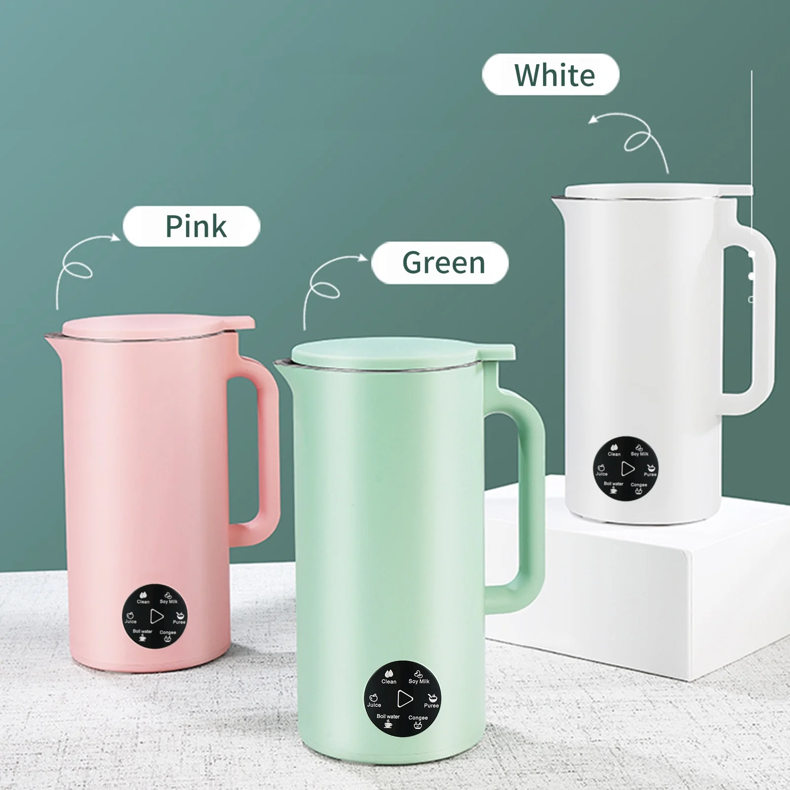 ametoys Multifunction Soymilk Maker 350mL Juicer Soy Milk Machine with Stainless Steel and Blade Multi Cooker Mixer for Rice Cereal Boiling Water Baby Food