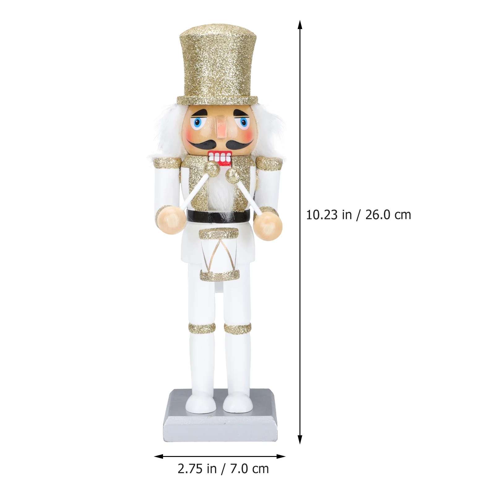 1Pc Nutcracker Soldier Adornment Wooden Puppet Doll Craft Christmas Decor White