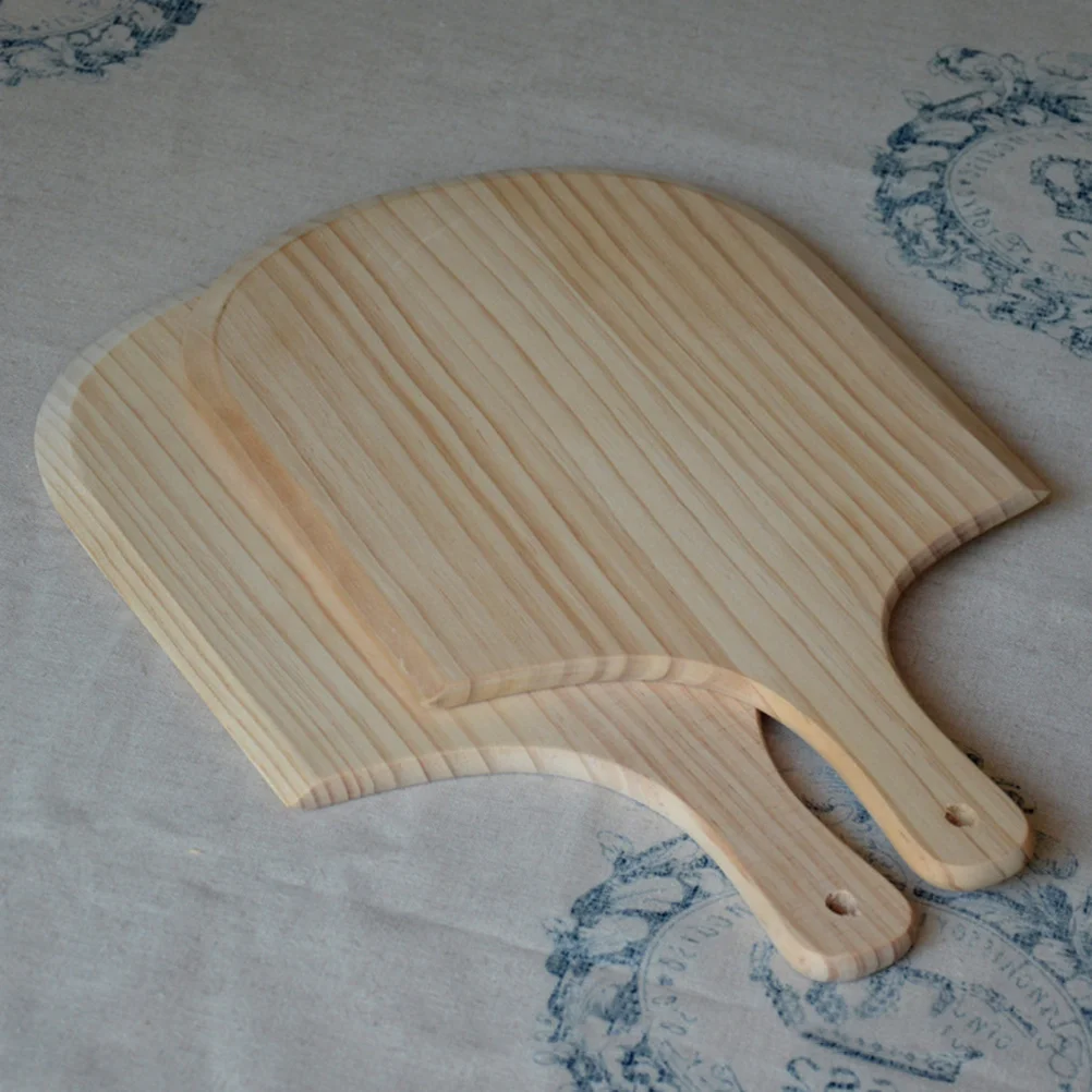 OUNONA 14 Inch Natural Wooden Pizza Peel Charcuterie Board Pizza Spatula Paddle for Baking Homemade Pizza and Bread