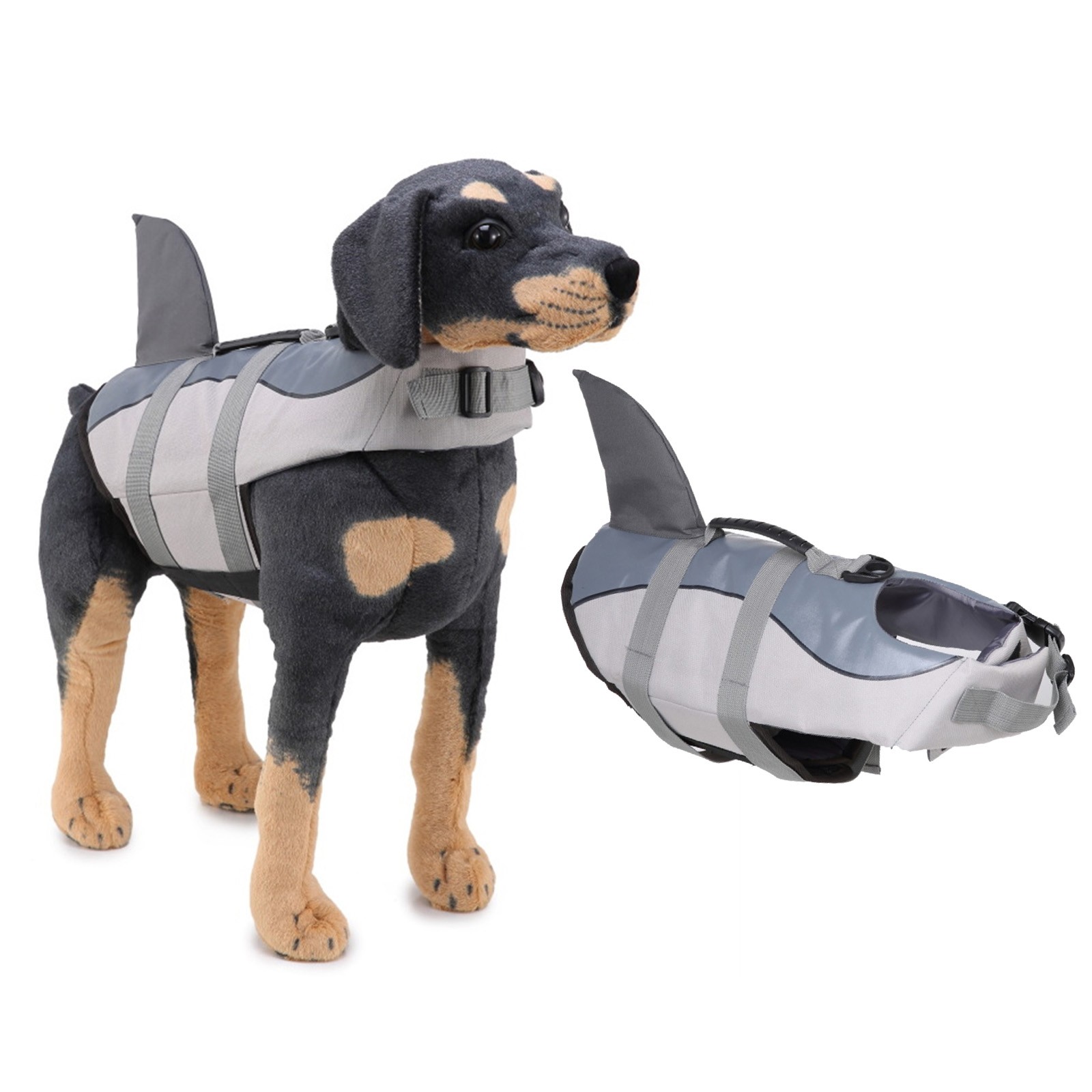 Dog Lifes Jacket Shark Tear-Proof Adjustable Pet With Rescue Handle