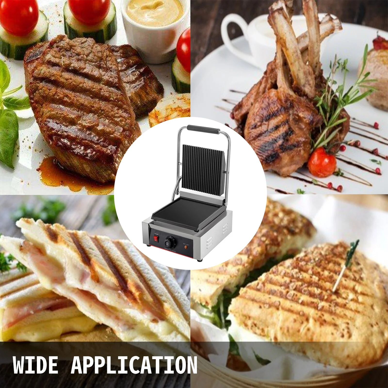 Electric Contact Grill Griddle Commercial Panini Press Grill Non-Stick for Outdoor Camping Cooking USA