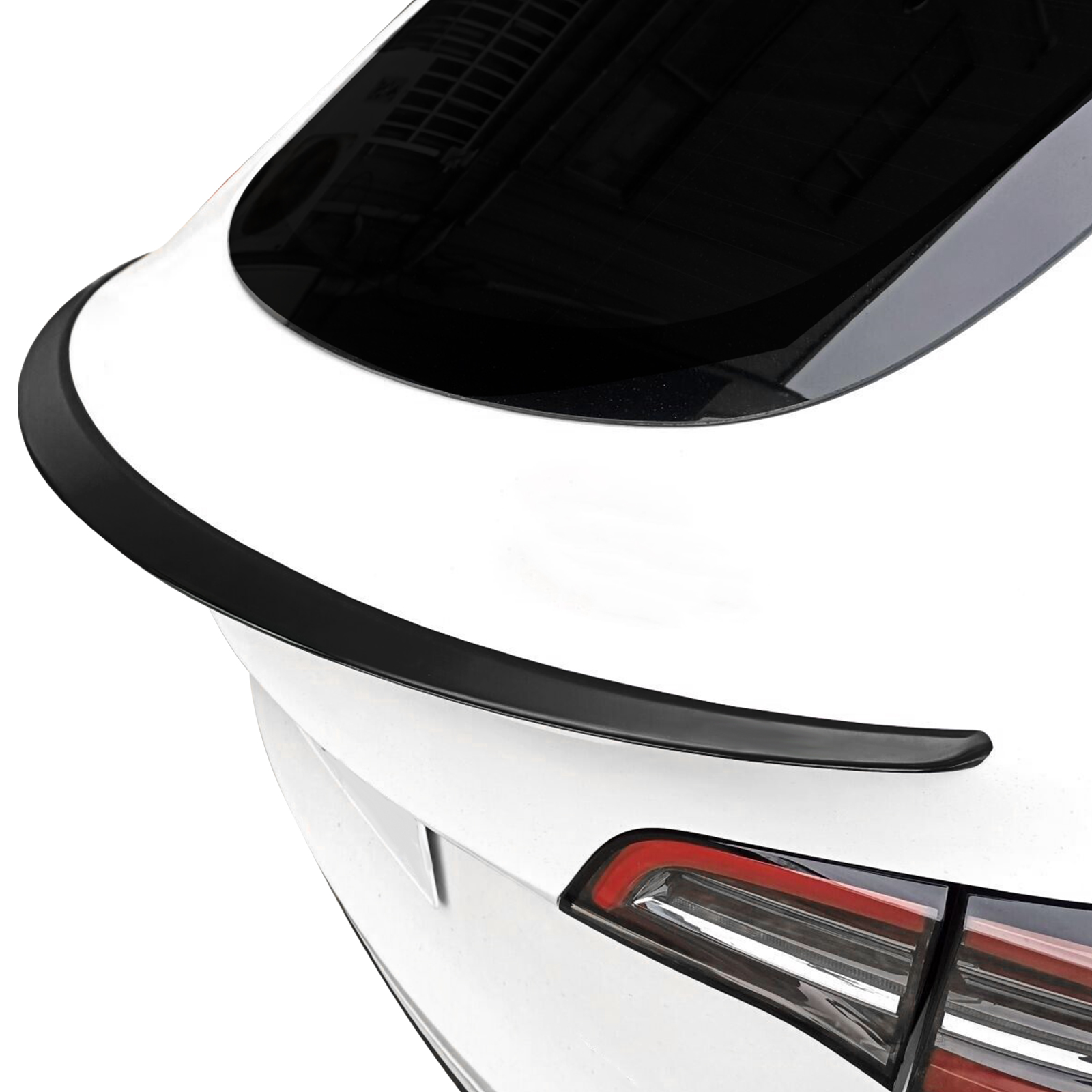 Ikon Motorsports Trunk Spoiler Compatible With 2020-2023 Tesla Model Y, Painted #PBSB Eclipse Black Factory Style ABS Plastic Rear Deck Lid Tail Trim Lip Wing