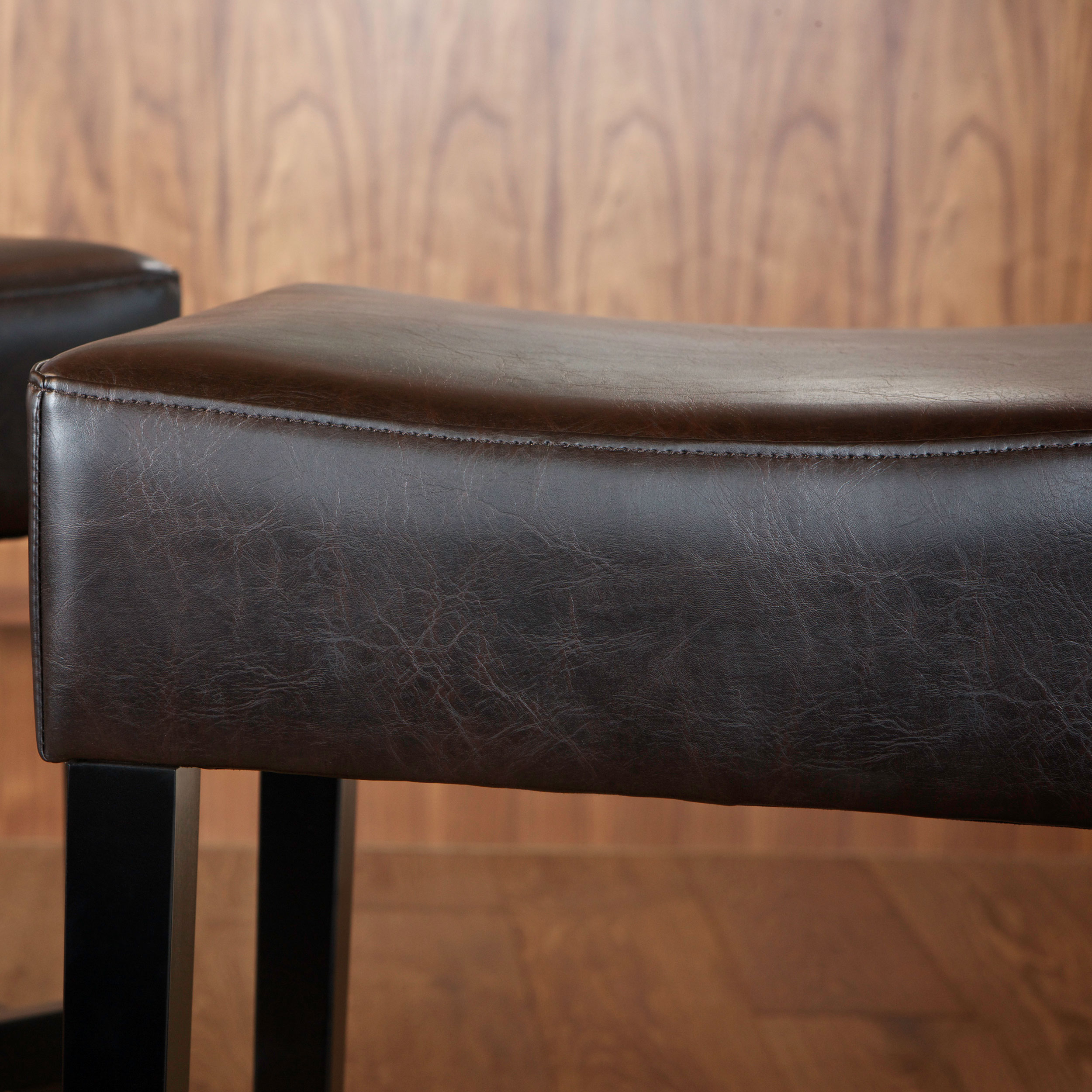 Covington Backless Brown Leather Counterstools (Set of 2)