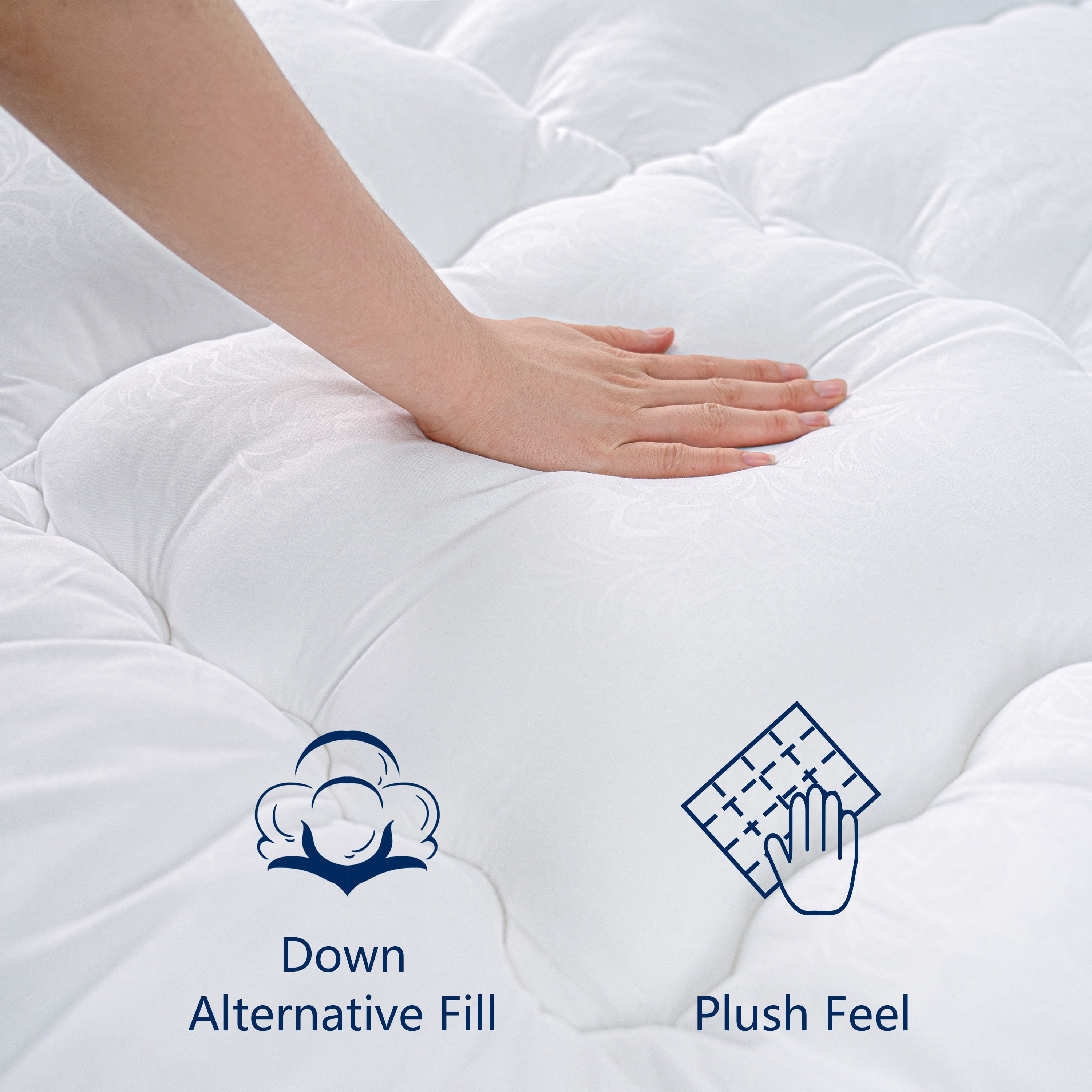 Queen Rose Mattress Topper Full Cooling Plush Pillow Top Mattress Pad/Bed Topper, Hotel Quality Down Alternative Pillow Topper with Elastic band