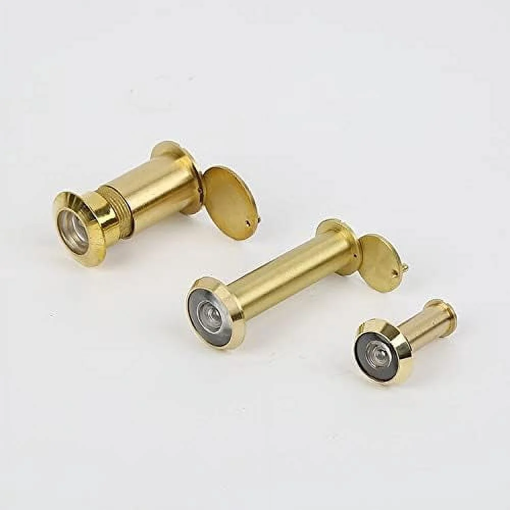 Optical Part for 180 Degree Diameter 12/14/16/25mm Cylinder Shape Hardware Door Viewer Peephole Glass Lens (Degree: 180 Degree/Color: Golden/Diameter: 14mm Door 50-70mm)