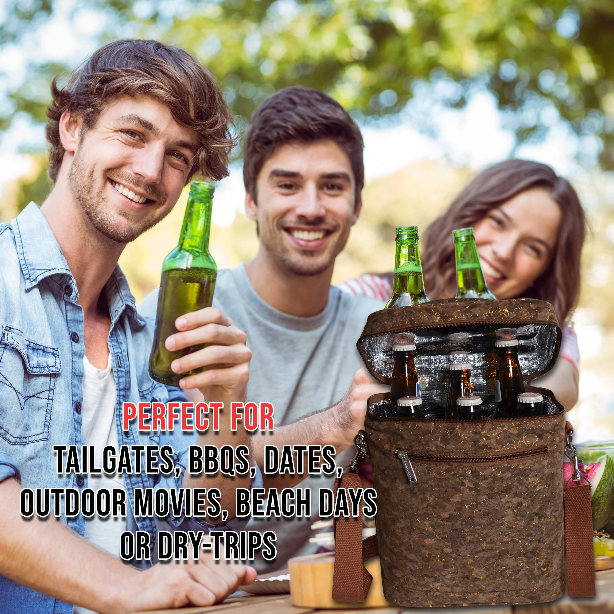 Picnic Gift 4050-BK Beer Bag-Insulated 6 Bottle Beverage Tote, Black