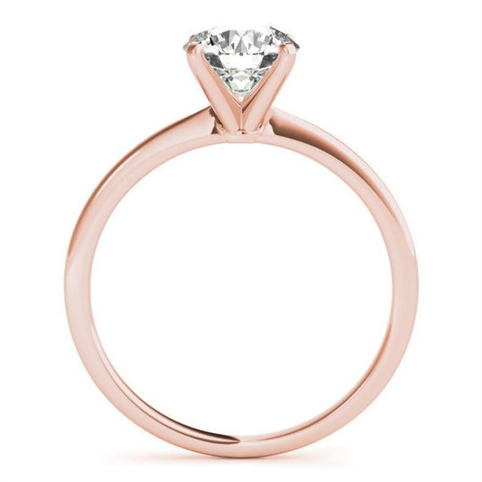 2.00 Ct Wonderful Round Natural Moissanite Diamond Wedding Rings For Women Fine 14K Rose Gold