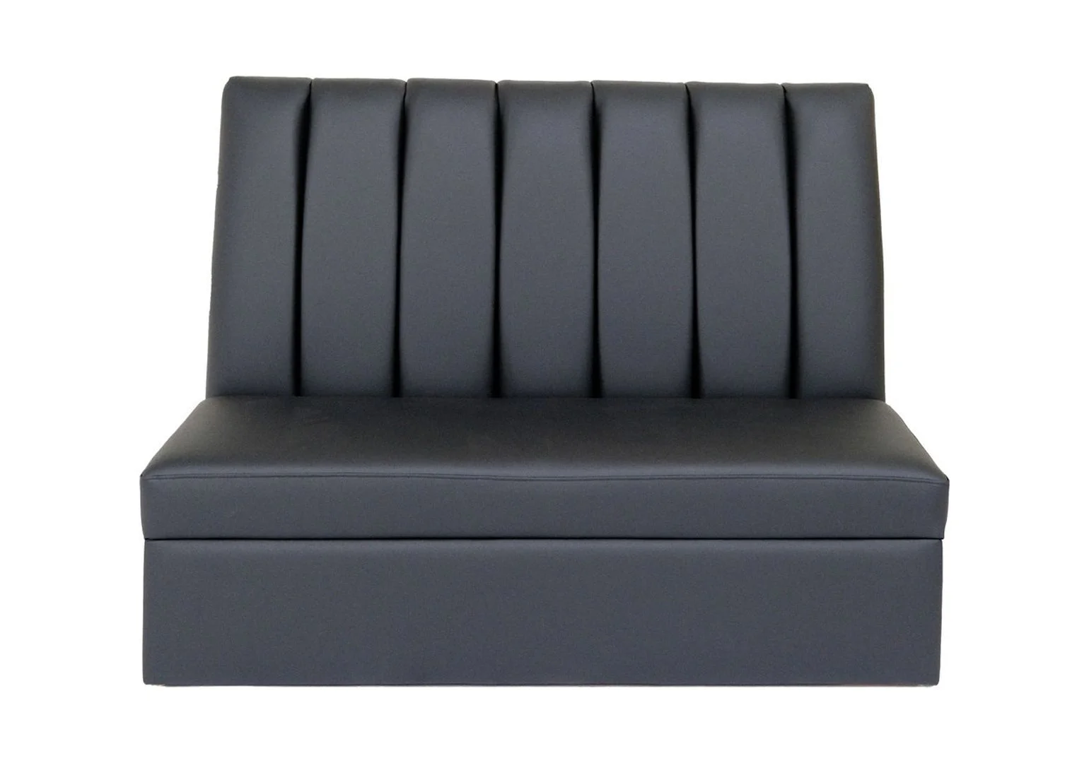 HomeRoots 530611 48 in. Faux Leather Armless Love Seat, Black