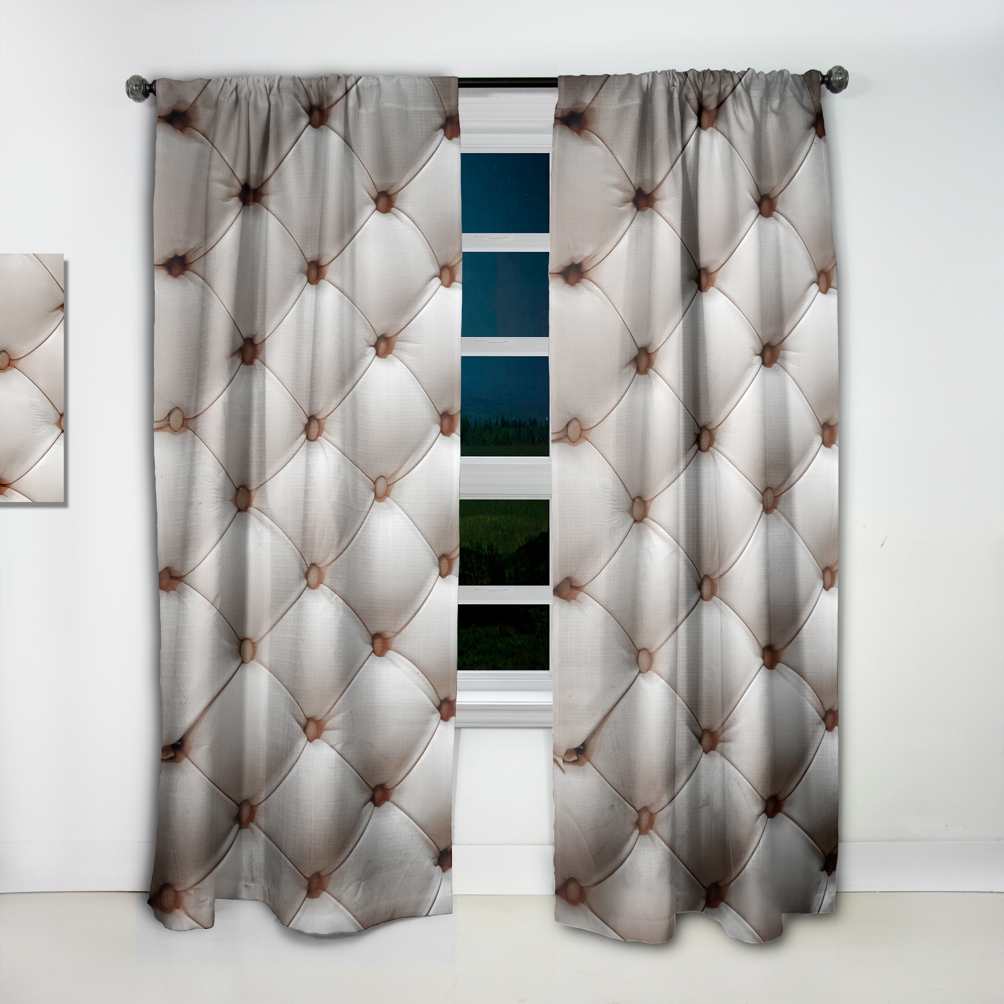 DESIGN ART Designart 'Diamond Shaped Leather Couch' Modern Blackout Curtain Single Panel 52 in. wide x 120 in. high - 1 Panel 120 Inches