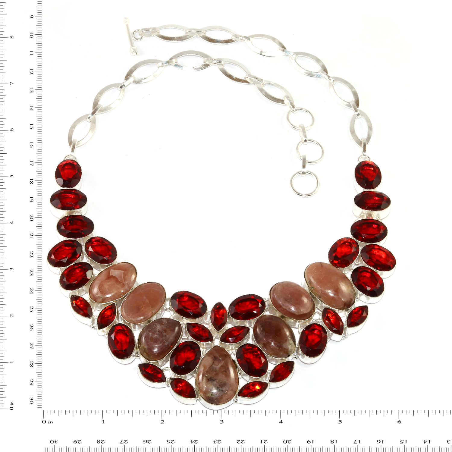 Rhodochrosorite Garnet Gemstone 925 Silver Jewelry Necklace 16-18''