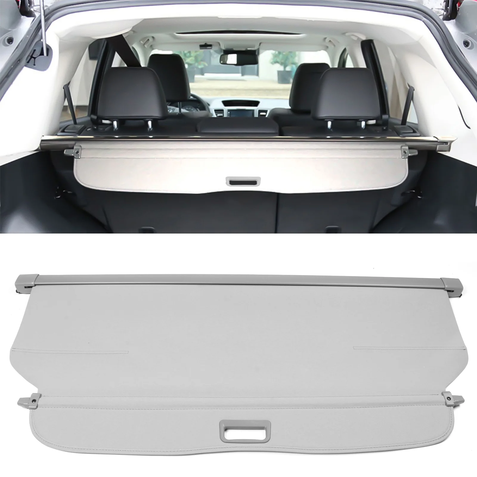 Ikon Motorsports Compatible with 12-16 CRV OE FACTORY Retractable Rear Cargo Security Trunk Cover Gray New