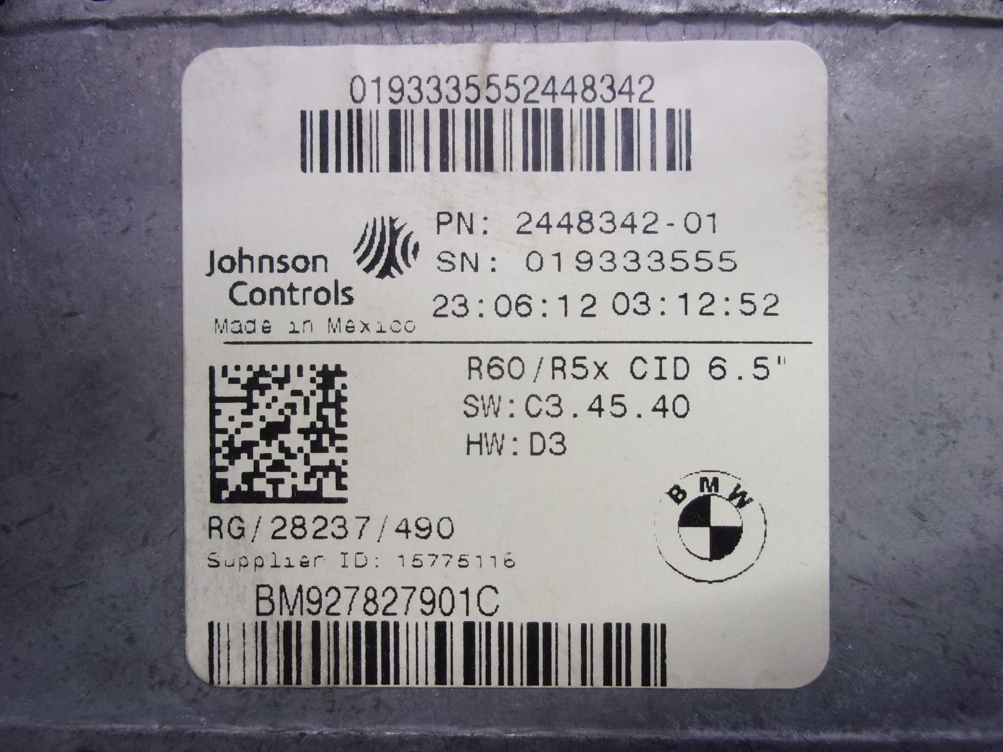 Pre-Owned 2011-2016 Mini Cooper Countryman Navigation Information Display Screen OEM (Good)