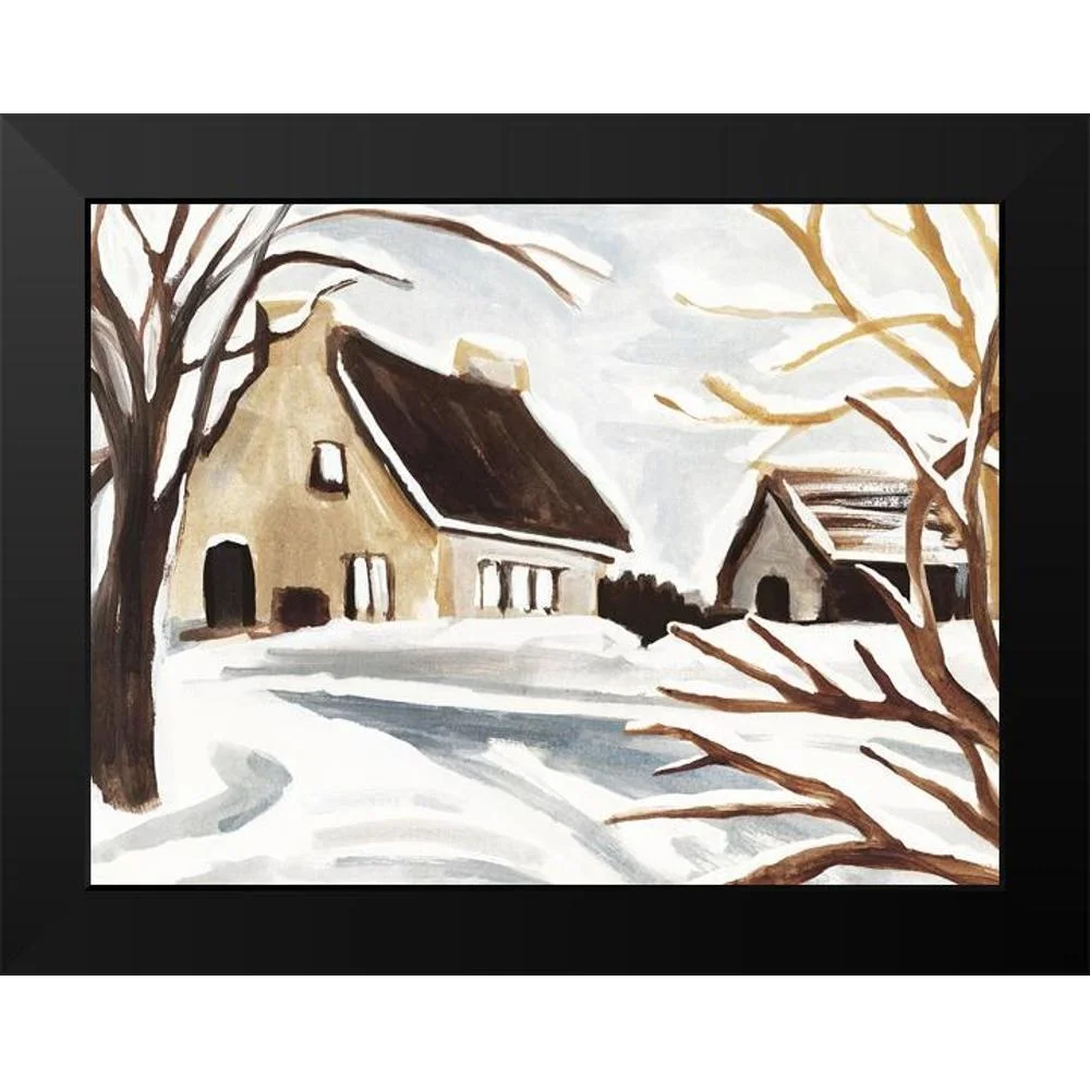 Warren, Annie 14x12 Black Modern Framed Museum Art Print Titled - Winter Cottage II