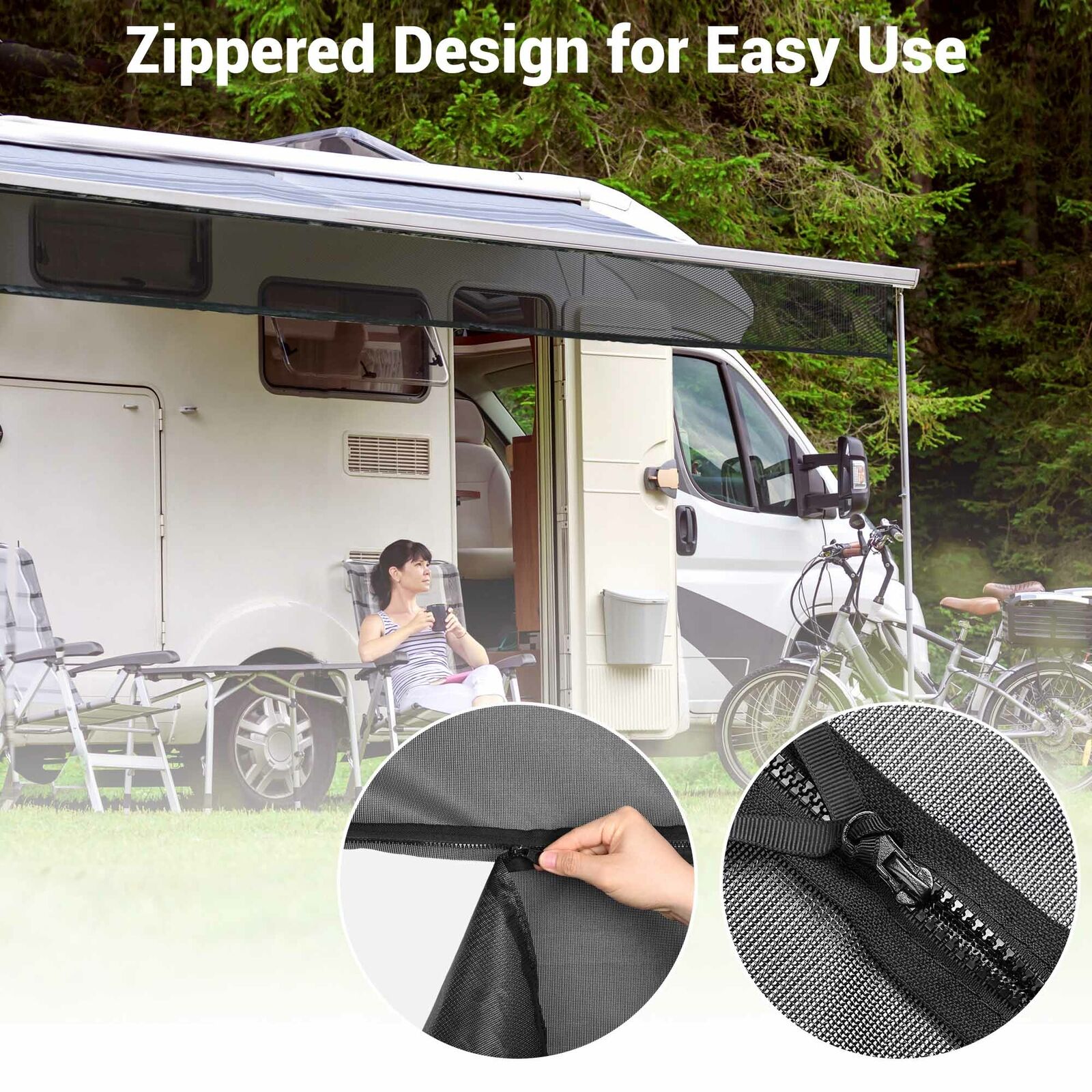 6x19' RV Awning Sun Shade Screen Mesh UV Blocker RV Awning Shade Camping Trailer