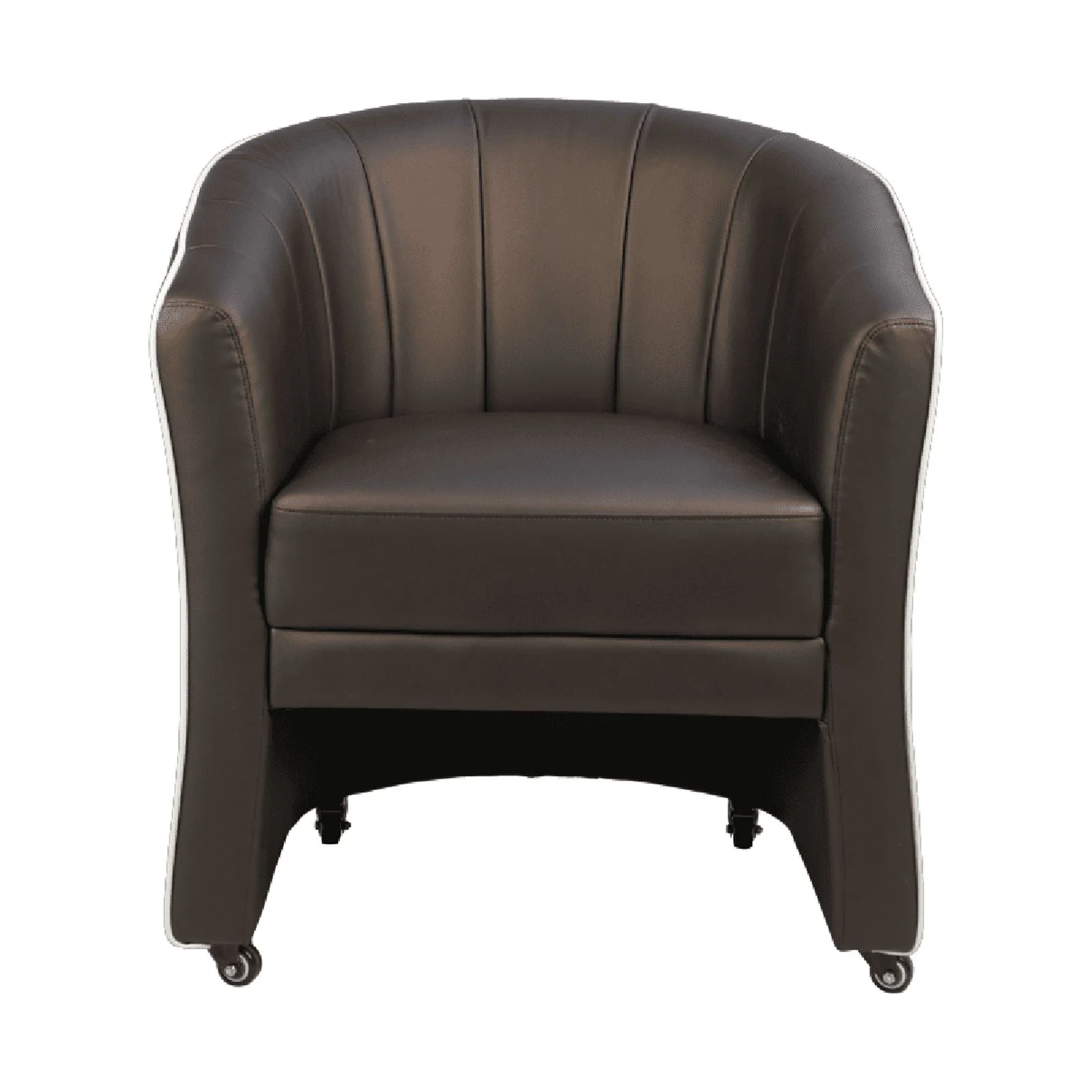 ISABELLA Guest Chair Customer Reception Sofa Lobby Waiting Area Seating Luxury Soft Leather with Lockable Rolling Casters, Black