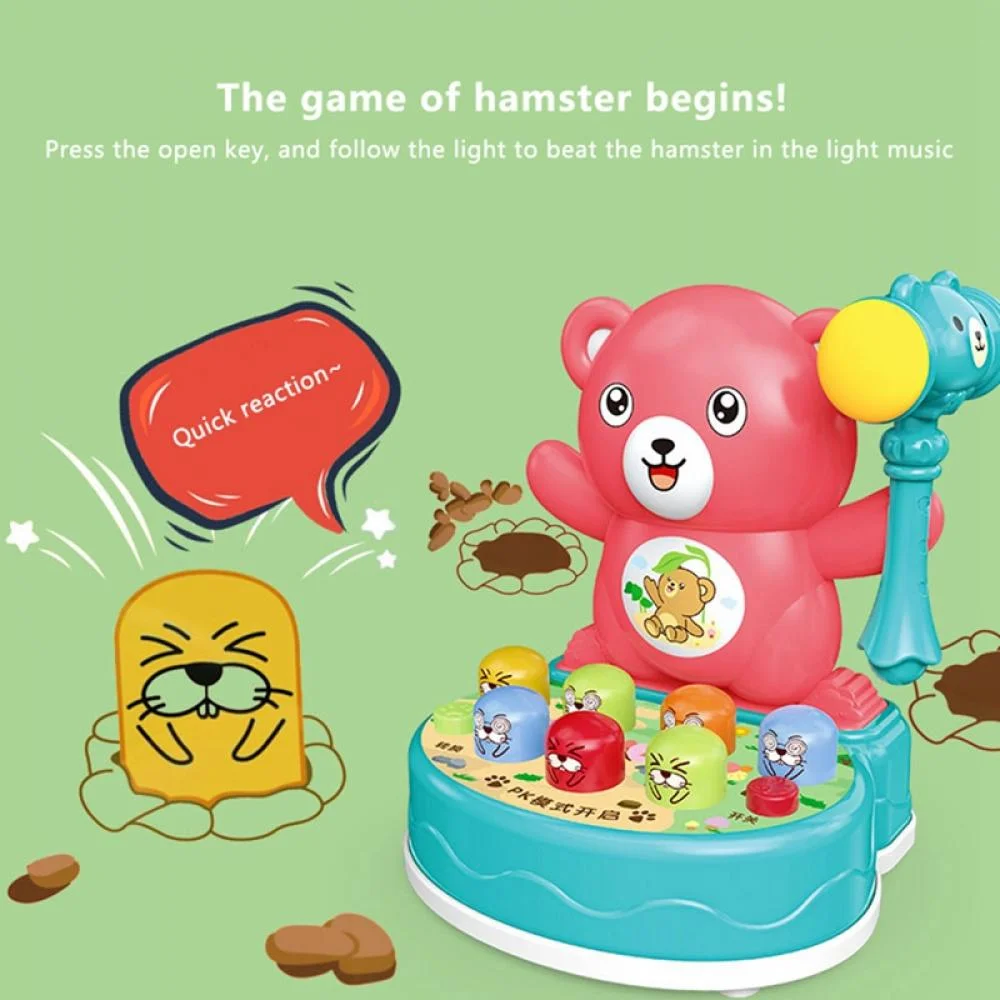 Kids Hammering and Pounding Toys Desktop Hitting Hamster Game Toy for Toddler 1-3 Years Old Boys and Girls