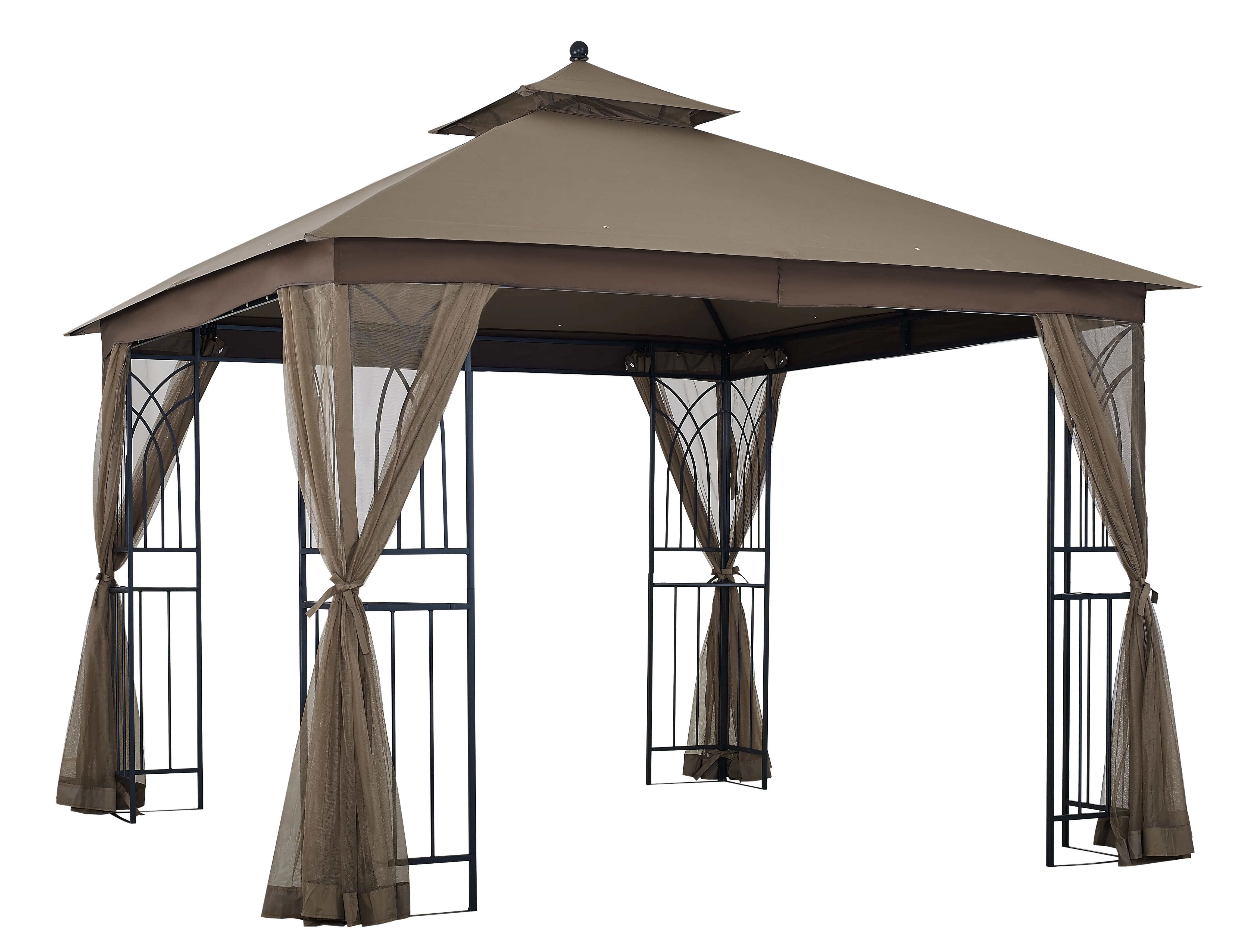 APEX GARDEN ​Harmony II 10' x 10' Gazebo with Mosquito Net and Corner Shelves