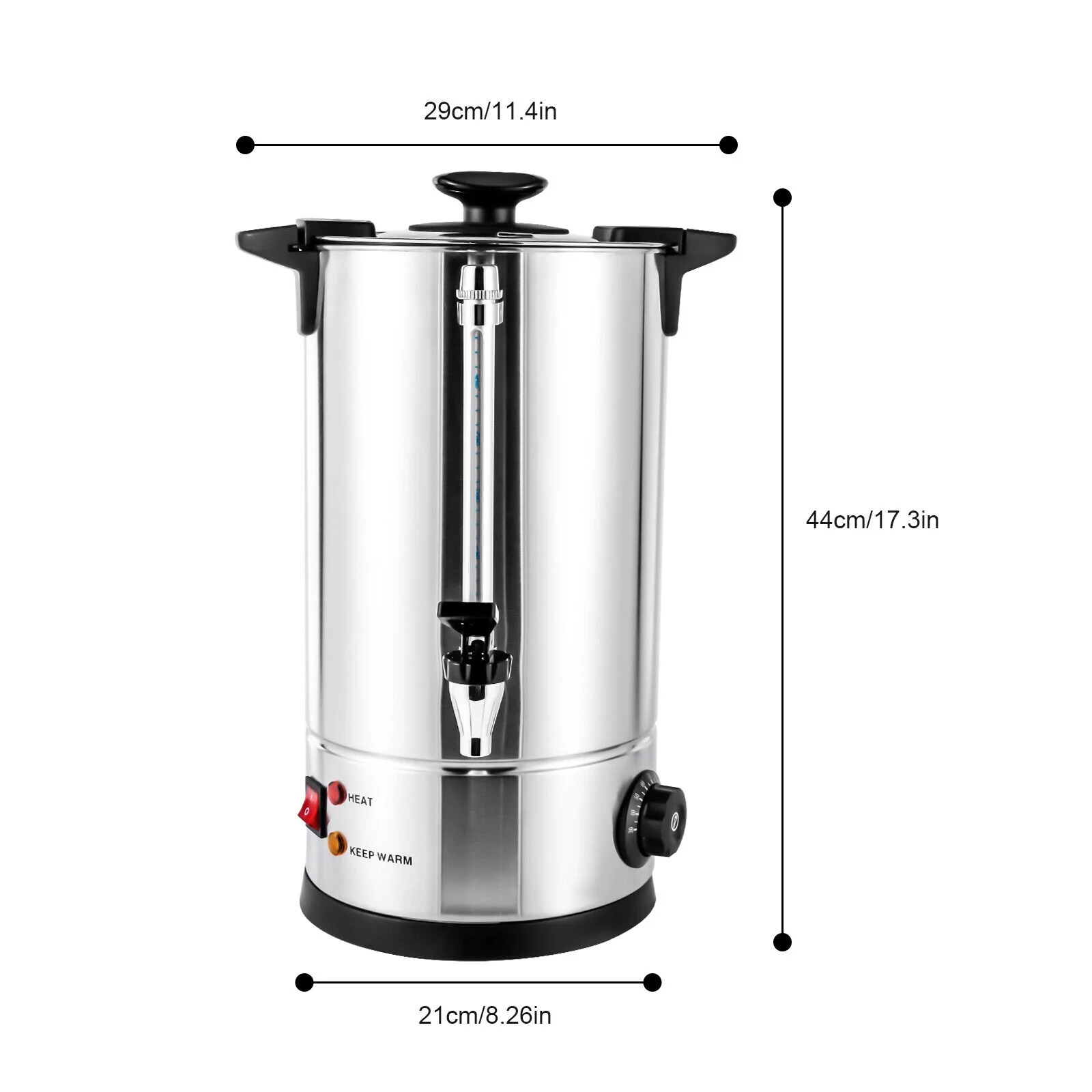 10L/2.64gal Stainless Steel Tea Urn Electric Catering Hot Water Boiler Coffee