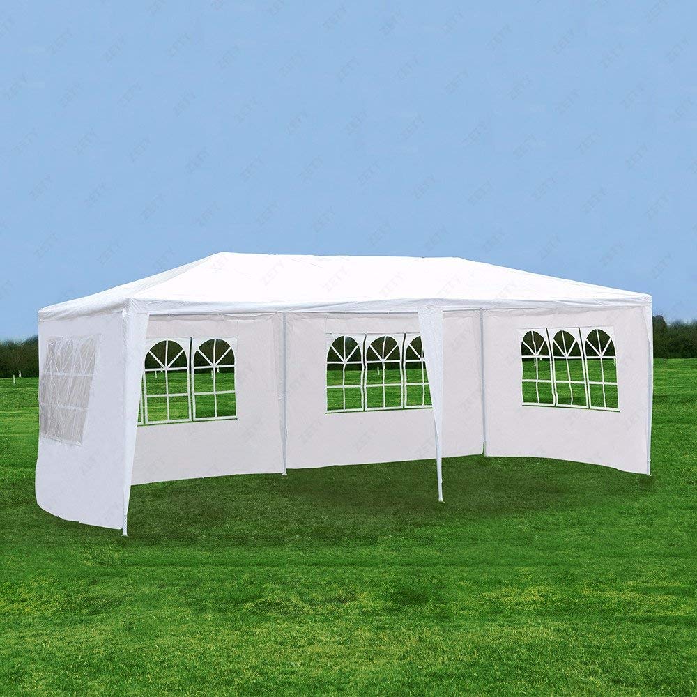 Uenjoy 10'x20' Canopy Party Wedding Tent Event Tent Outdoor Gazebo White 4 Sidewalls