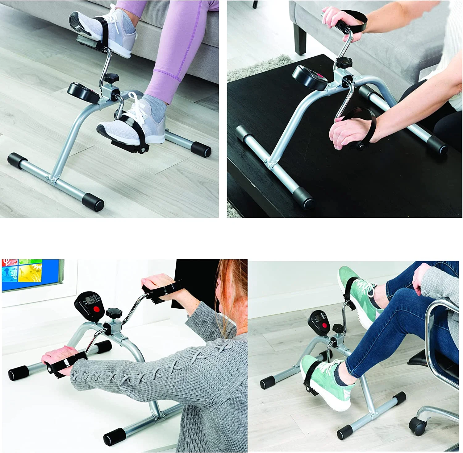 KOVOT Under Desk Bike Pedal Exerciser with LCD Display Monitor- Arm Pedal Home Exercise equipment- Stationary and Noiseless Exercise Bike