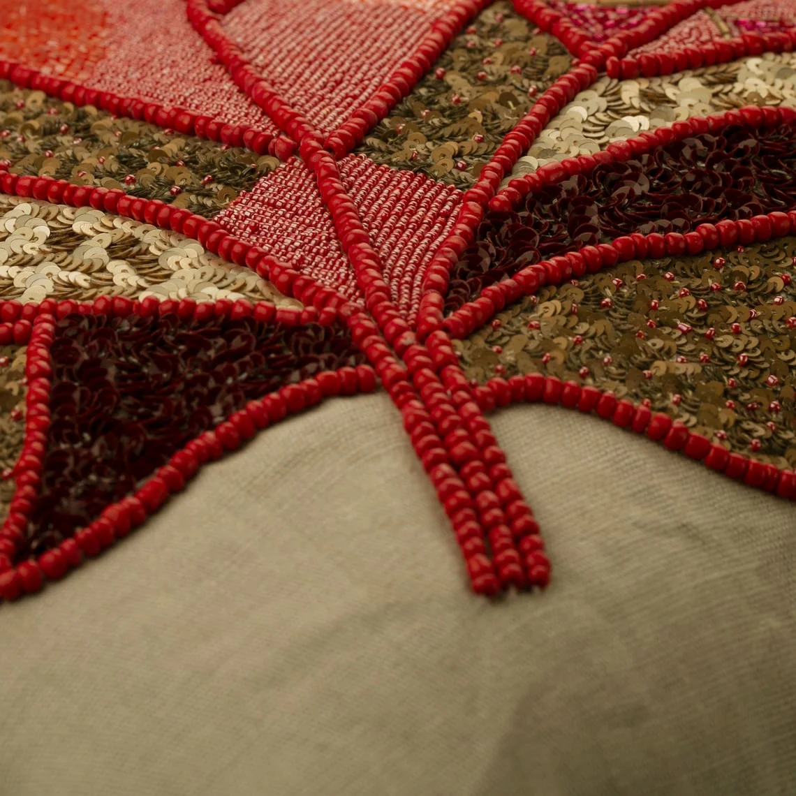 Cushion Covers For Chairs, Red & Beige 16