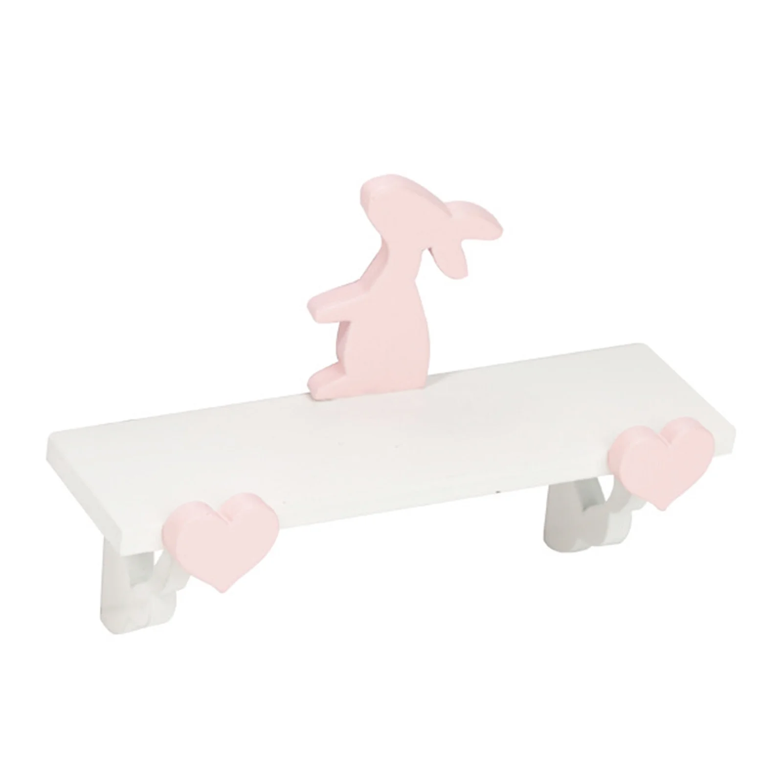 Mairbeon Mini Rabbit Rack Lightweight Convenient to Store Birch Dollhouse Love Rabbit Shelf for 1/12 Doll House