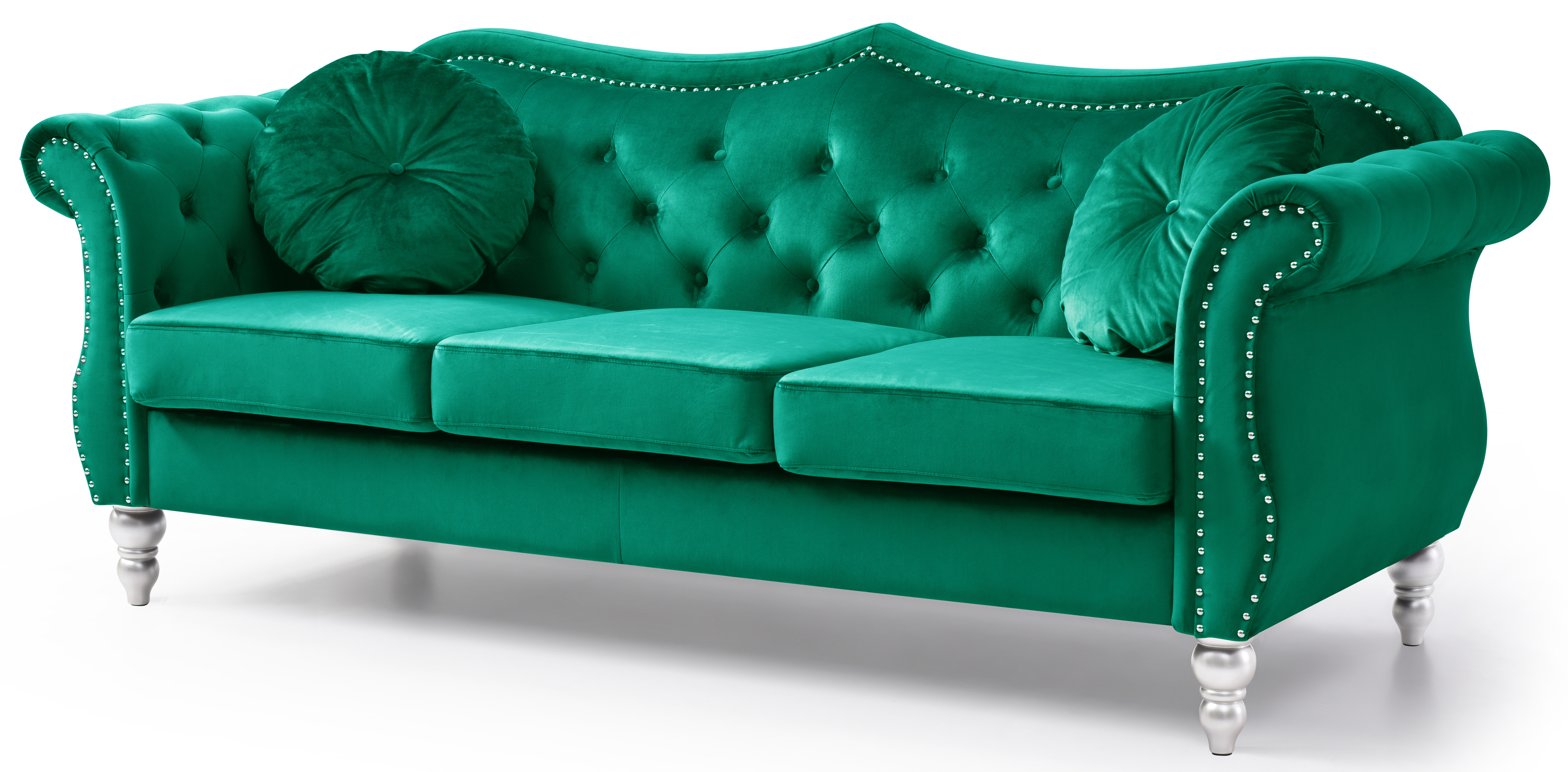 Glamorous Green Velvet Sofa - Elevate Your Space