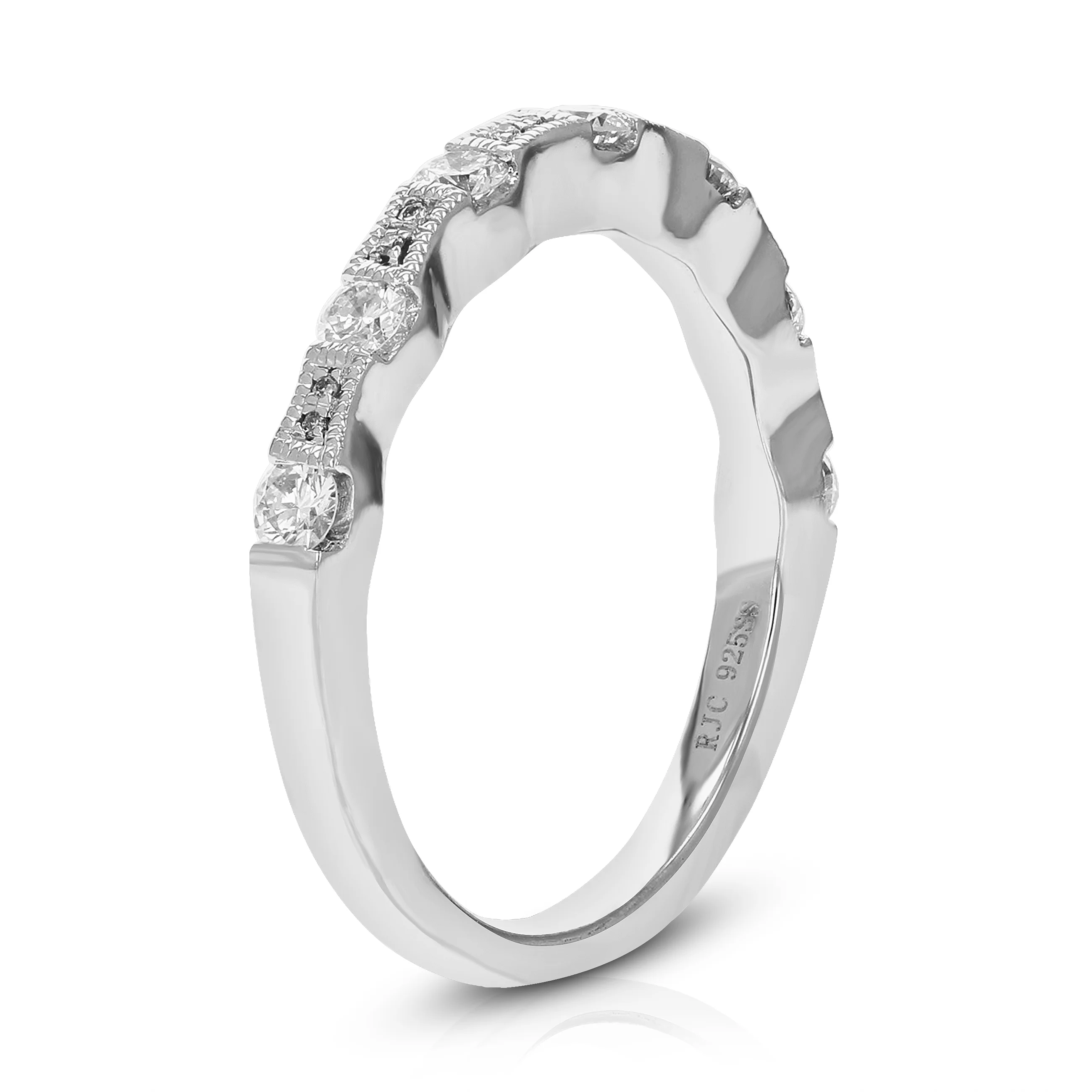 Vir Jewels 1/2 CTTW Lab Grown Diamond Wedding Band .925 Sterling Silver Prong Size 7