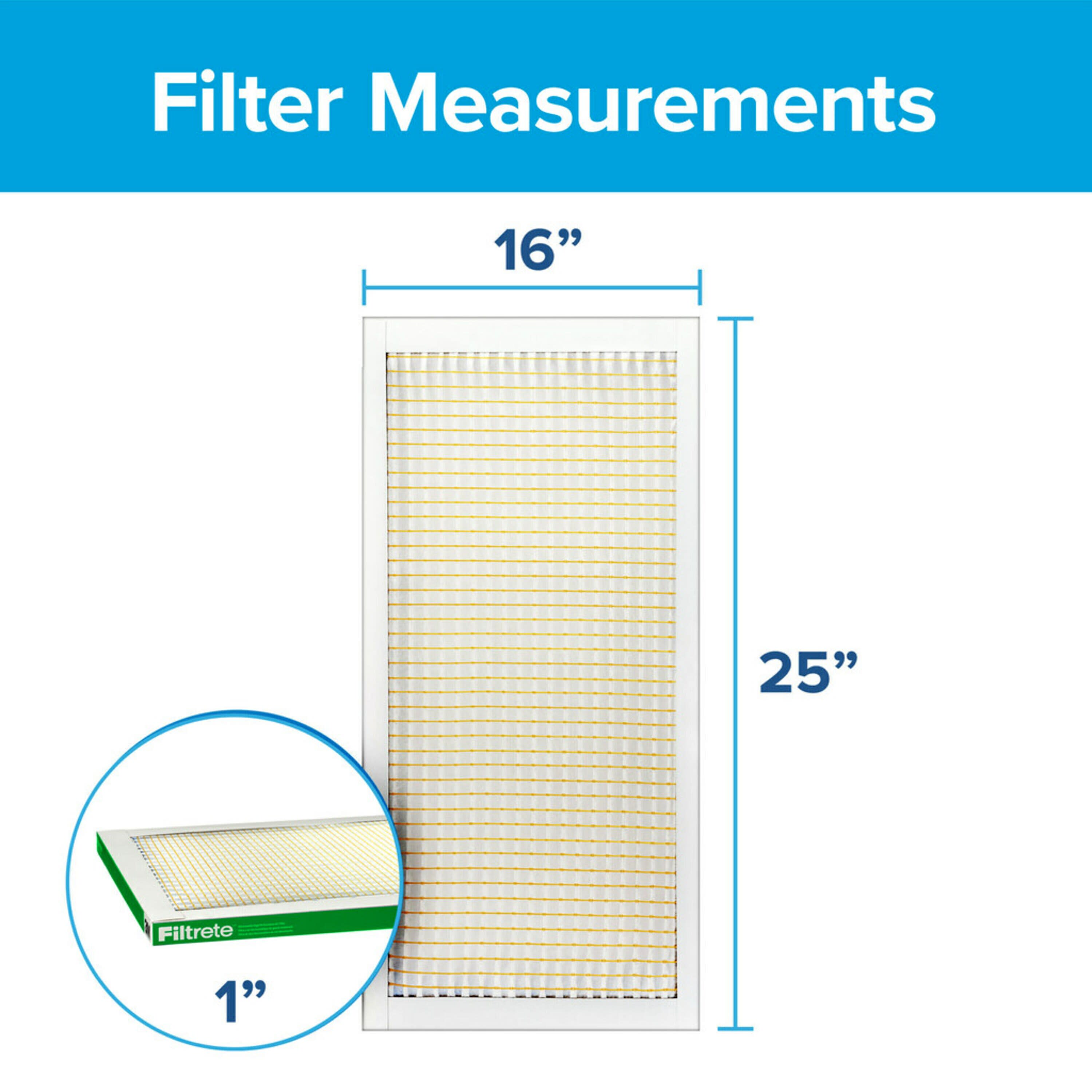 Filtrete 16x25x1 Air Filter, MPR 700 MERV 8, Dust, Pollen, and Pet Dander Reduction, 1 Filter
