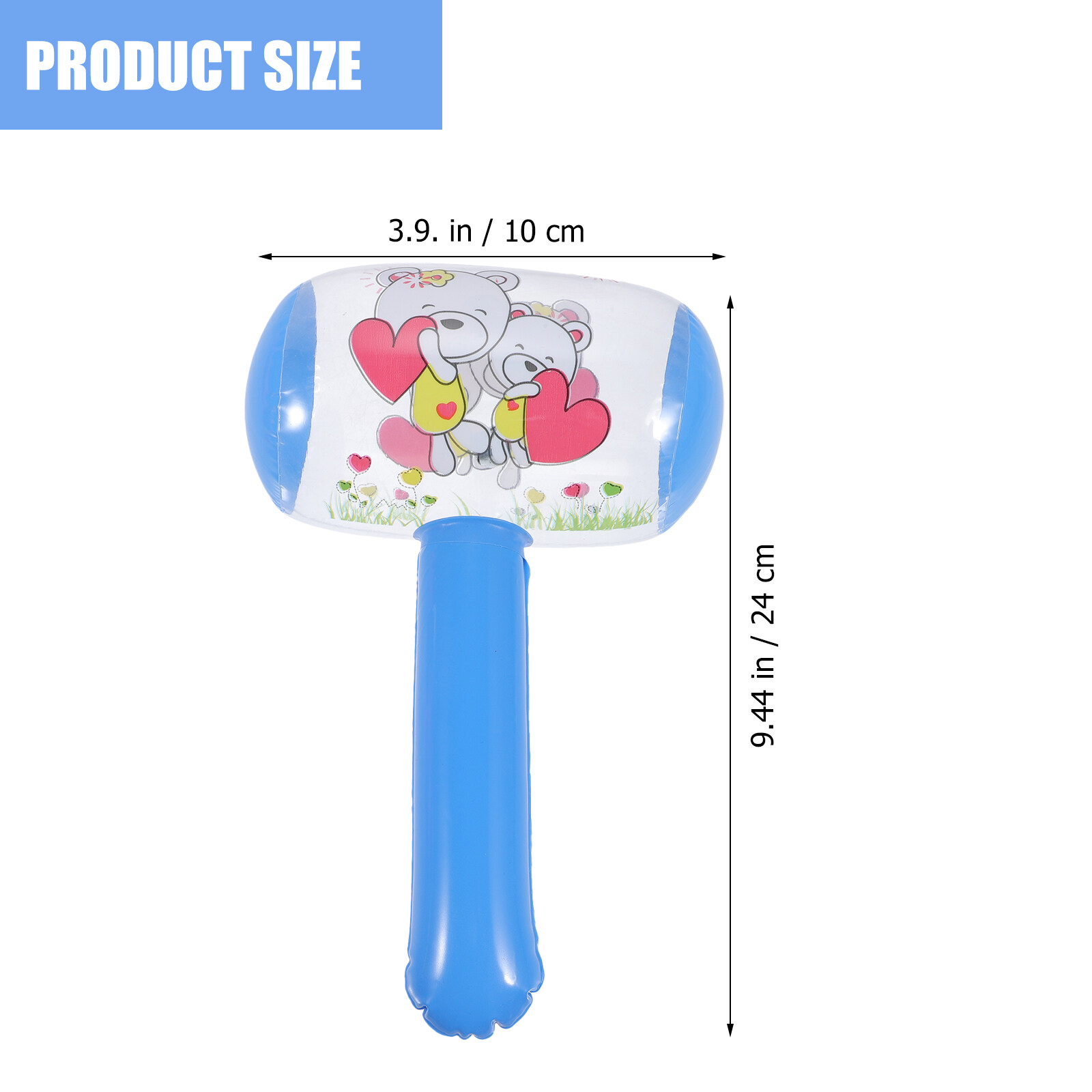 12pcs Birthday Party Inflatable Hammers Toys Cartoon Hammer with Bell Inflatable Toy