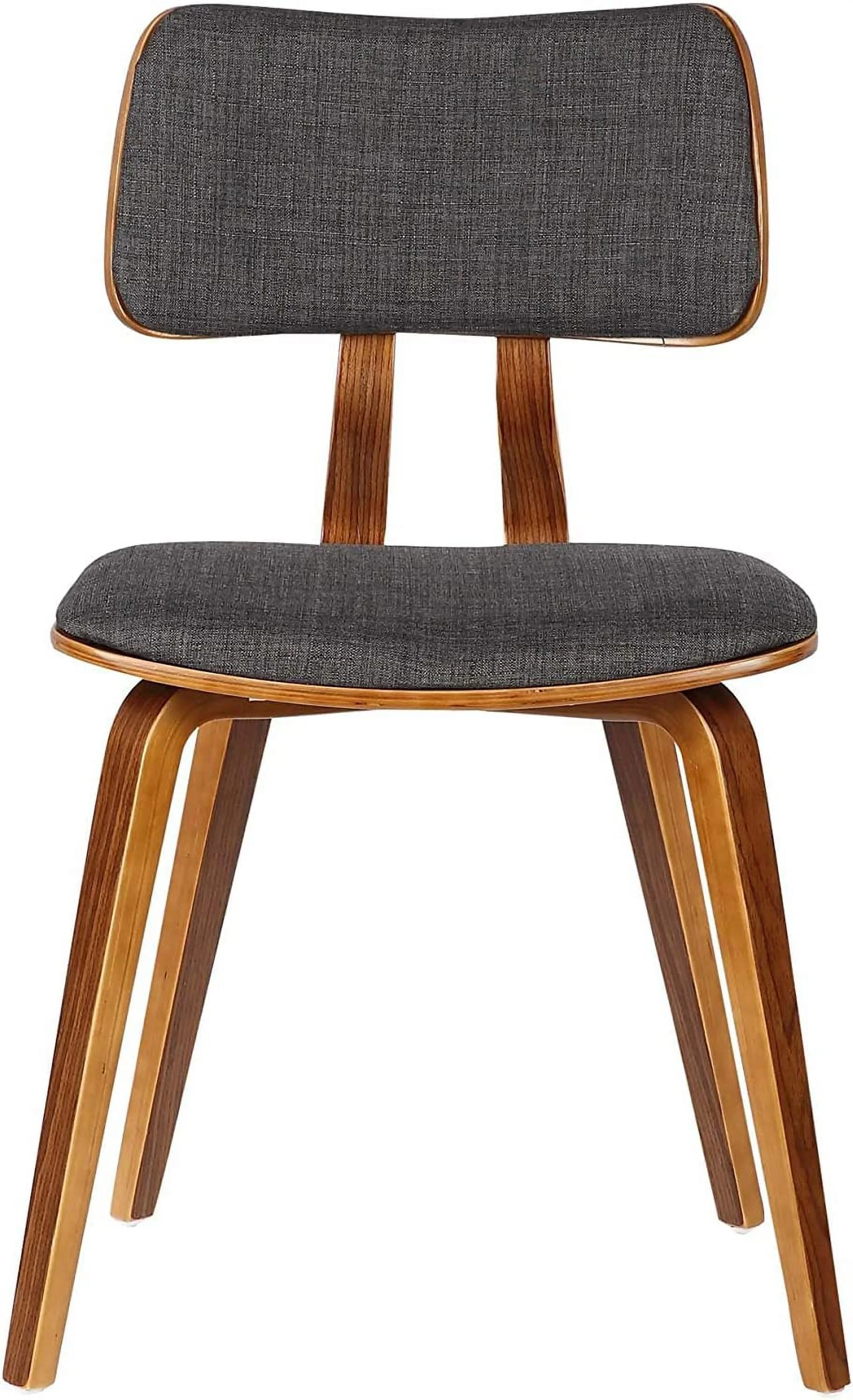 20 x 36 x 17 in. Jaguar Mid-Century Dining Chair, Walnut Wood & Charcoal Fabric