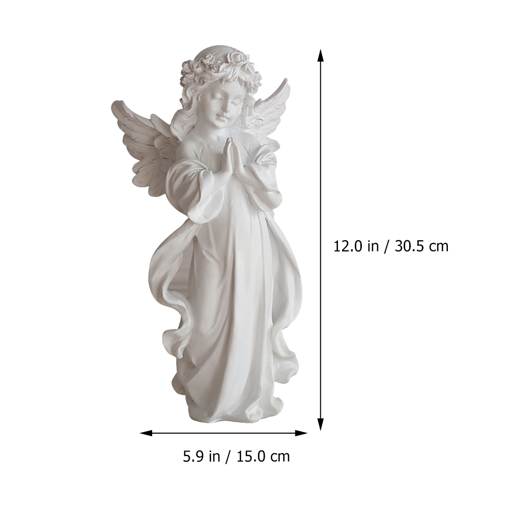 Statue Figurine Cherub Resin Sculptures Angel Miniature Angels Lovely Model Baby Garden Craft Handmade Kneeling Ornament