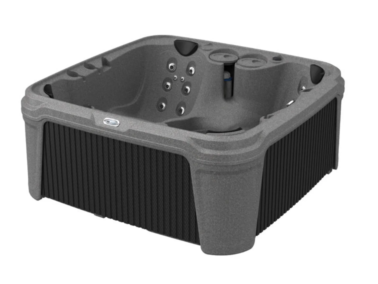 Aquarest Spas Powered By Jacuzzi® DayDream Ensemble 3500S 6-Person 35-Jet Plug and Play Hot Tub with 2 LED Waterfalls, Step with Handrail and Cover with Lifter, Keystone/Black