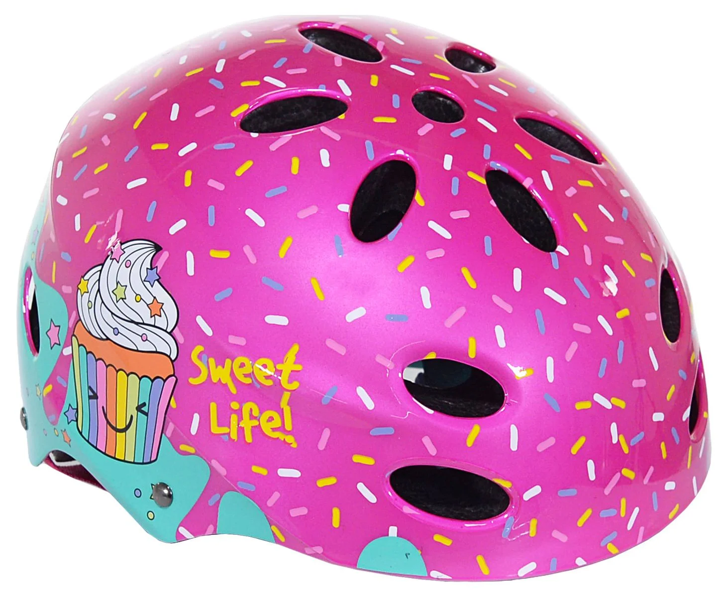 LittleMissMatched Sweet Life Cupcake Multi-Sport Child's Female Helmet, Ages 5 & up, Pink