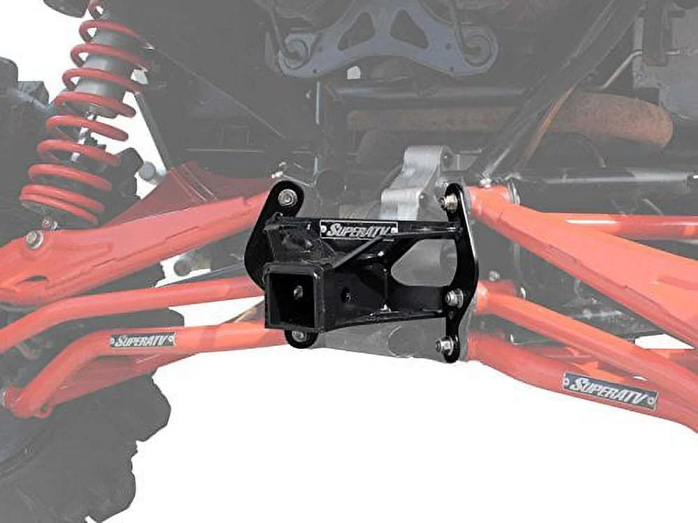 SuperATV Rear Receiver Hitch for Can|Am Maverick (See Fitment)|Easy Bolt|on Design|4.5mm HD Carbon Steel|Tow up to 1650 lbs l Fits Standard 2