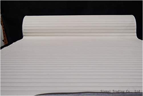 Pleated Marine Vinyl Upholstery Fabric Bone White 54