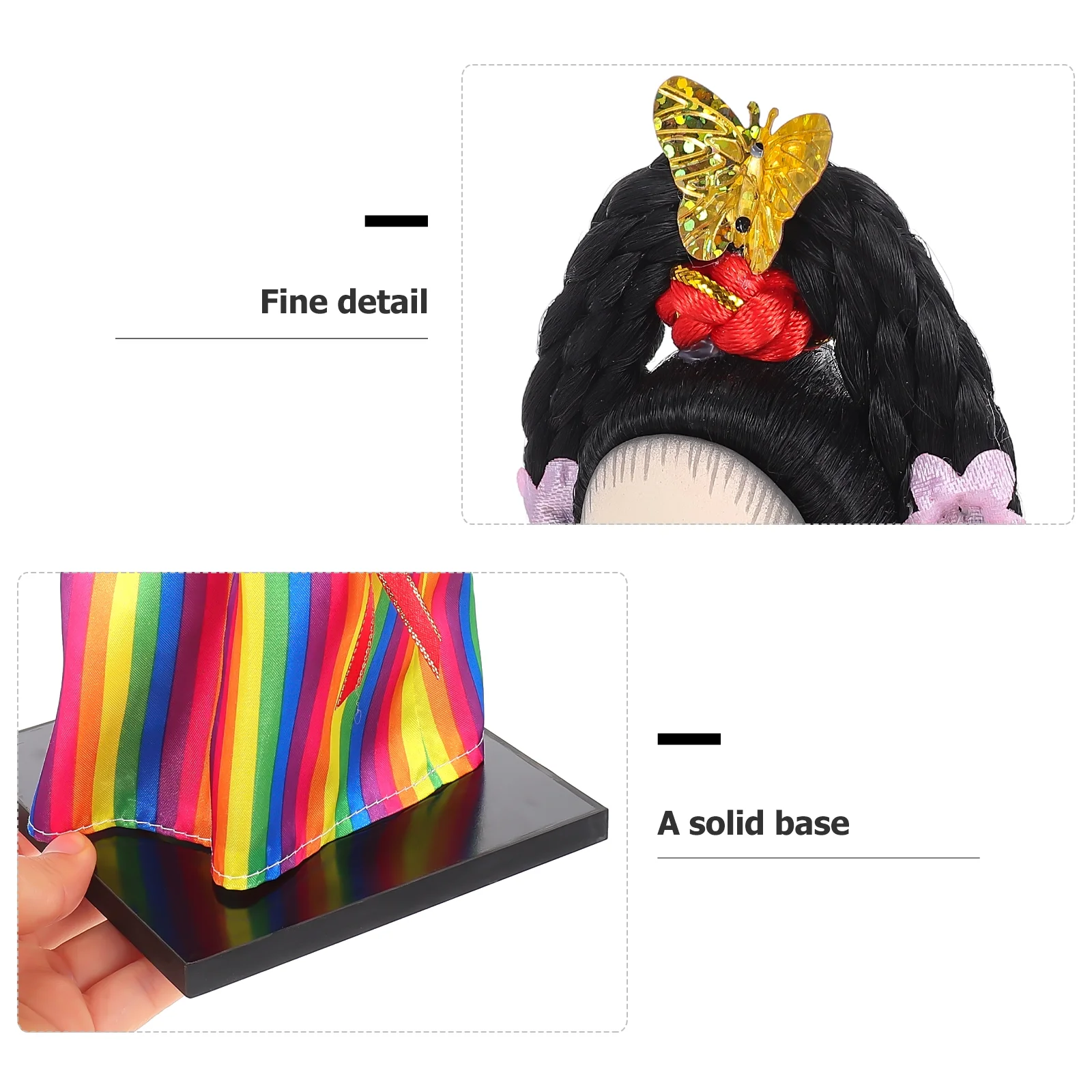 Korean Handmade Doll Vintage Decor Office Desk Princess Figurines Ornaments Creal Fabric