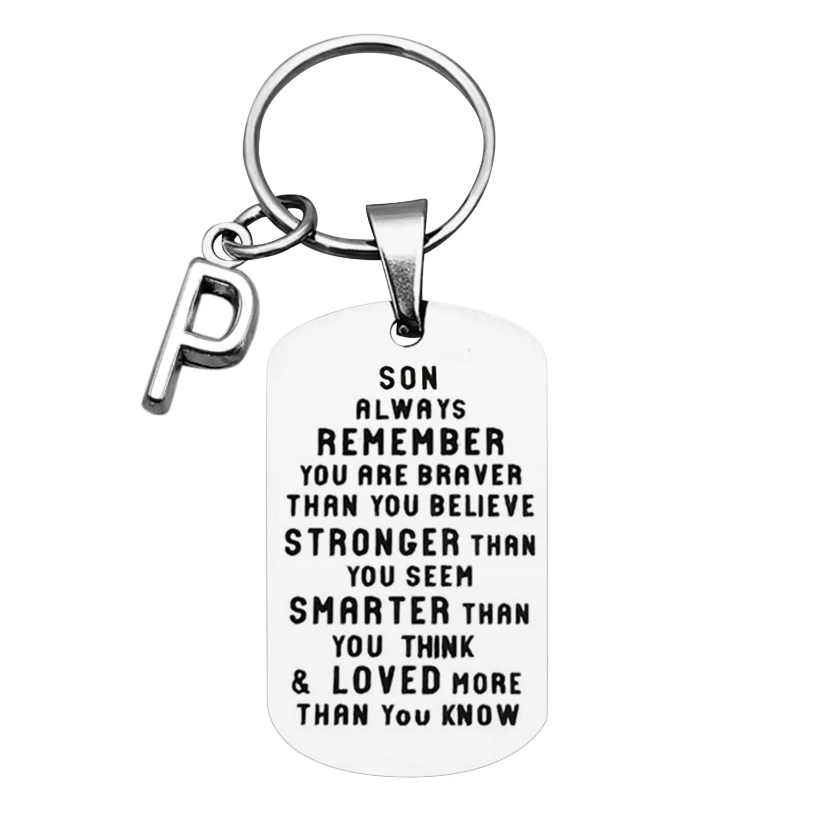 Toyfunny To My Son Never Forget I Love You Christmas Ornaments 26 Letters Keychain