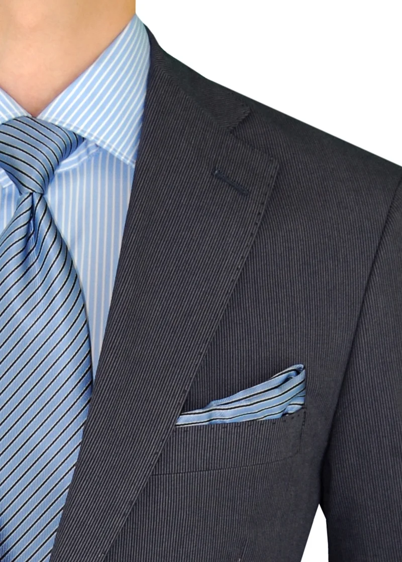 DTI BB Signature Italian Mens Two Button Suit Set 2 Piece Trim Fit Jacket Pant