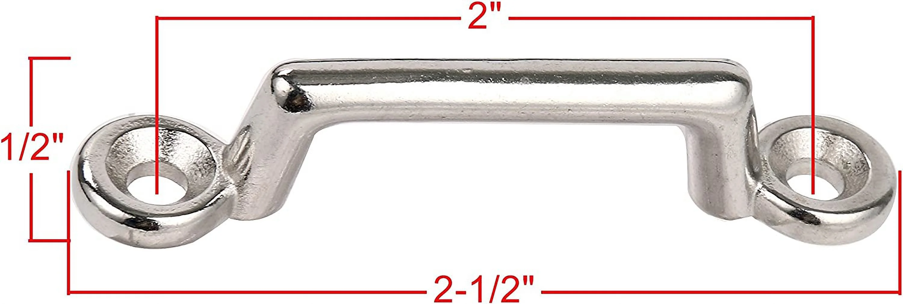 Amarine Made Pack of 6 Stainless Steel Bimini Top Strap, Pad Eye,Footman's Loop for Jeep Corvette, Buggy, Kayak Tie Downs