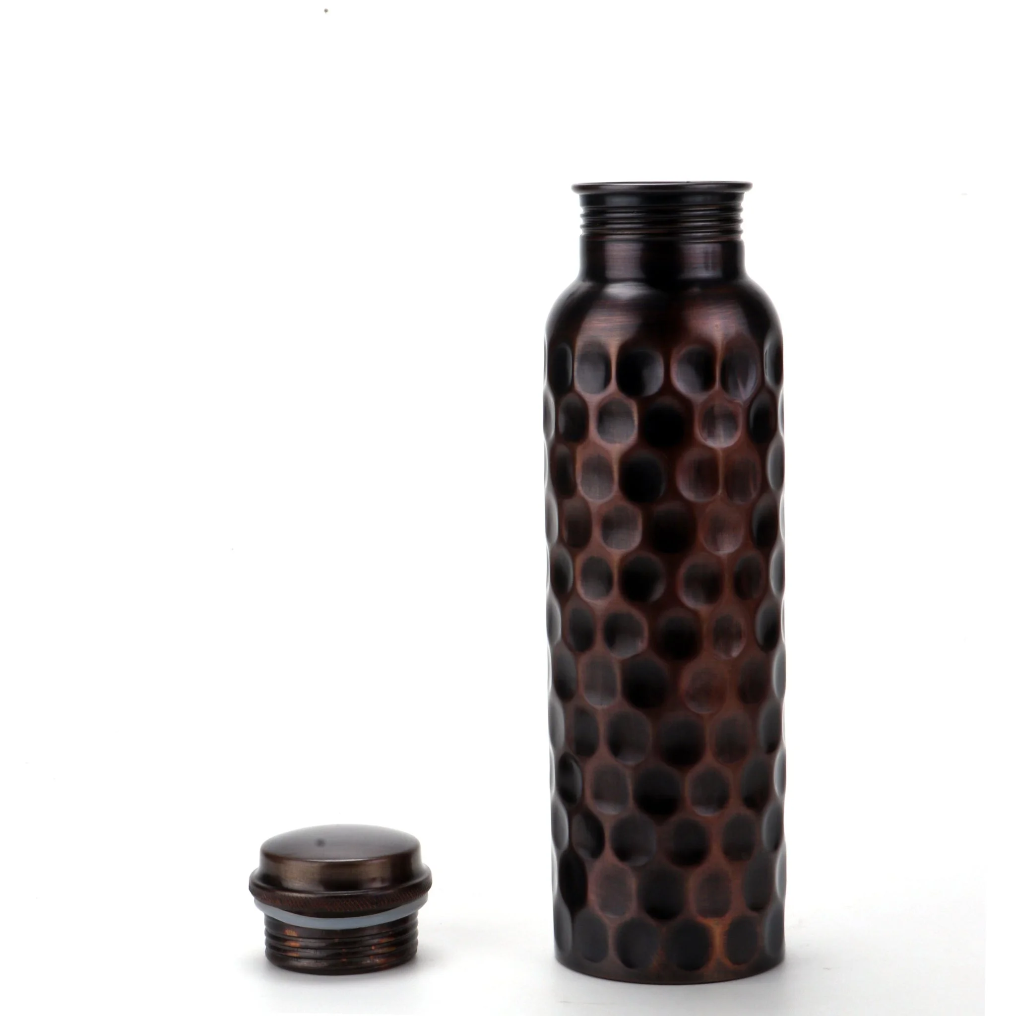Antique Diamond Copper Bottle (1L) Brown Water Bottle With Leak Proof Multipurpose Bottle For Gym, Travelling, Yoga, Ayurveda, Outdoors, Indoors 1000 ml