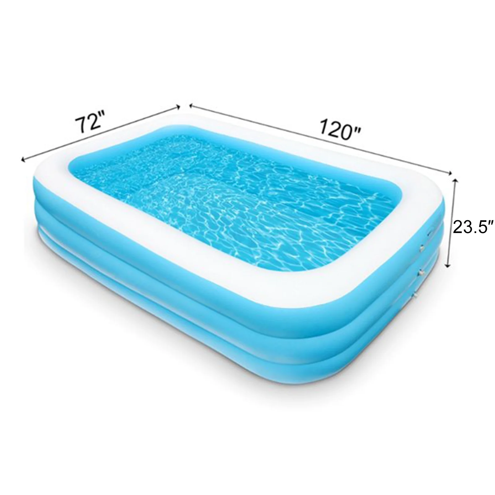 Norbi Inflatable Swimming Pool, 120 X 72 X 23 inches Full-Sized Family Kiddie Blow up Pool for Kids Adults, Thick Wear-Resistant Big Above Ground for Age 3+