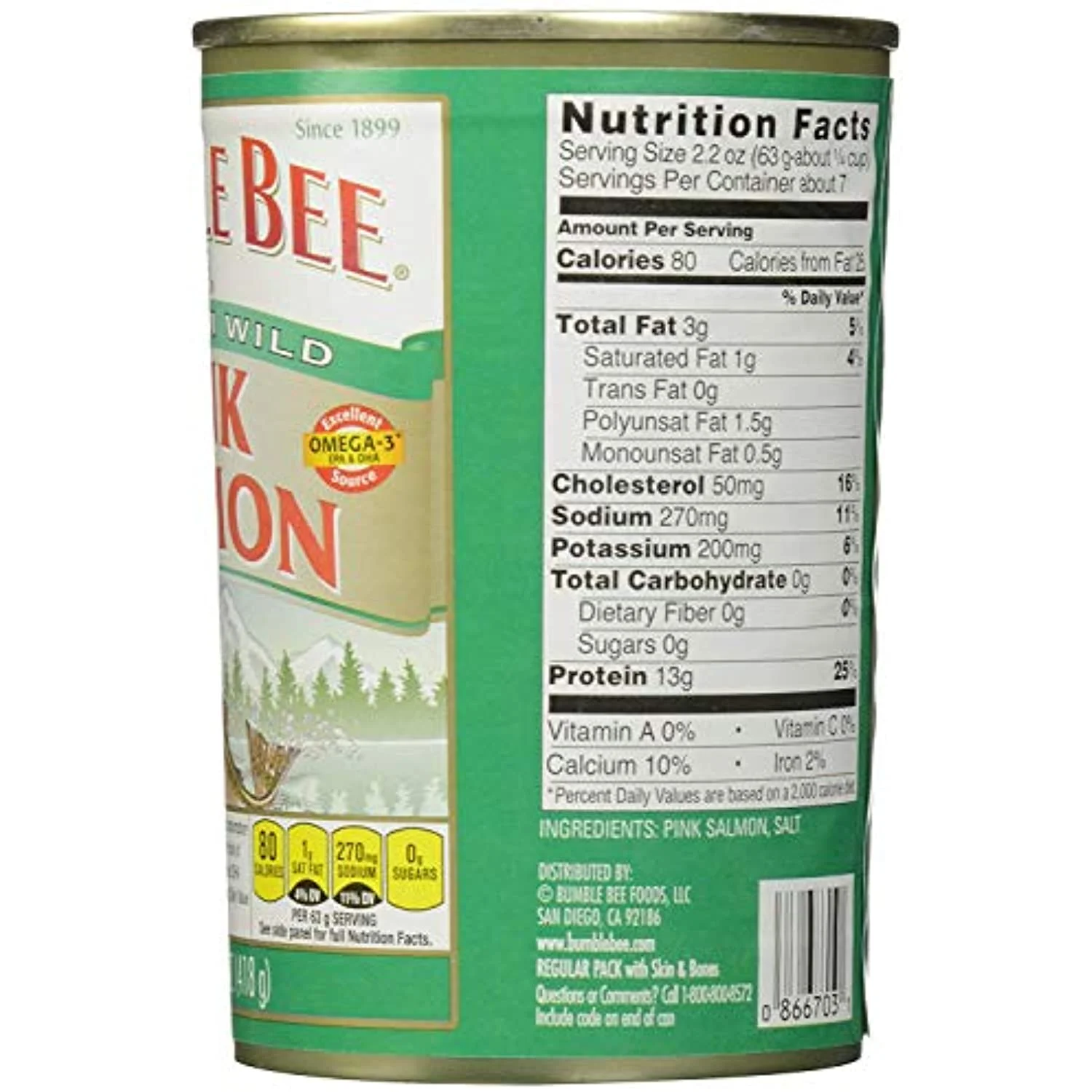 Bumble Bee Premium Wild Pink Salmon 14.75 Oz Cans (Pack Of 6)