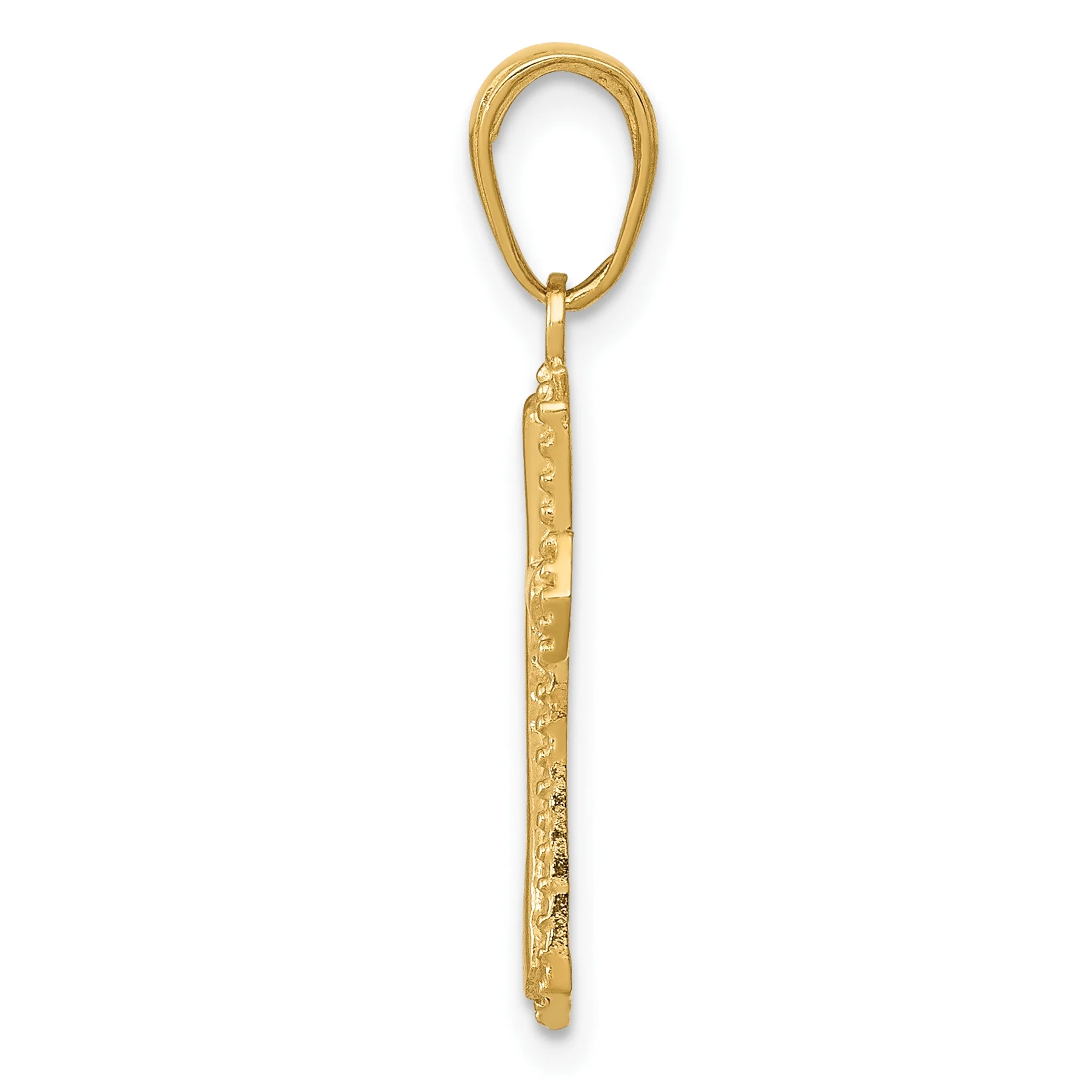 Carat in Karats 14K Yellow Gold Passion Cross Pendant Charm (19mm x 11mm)