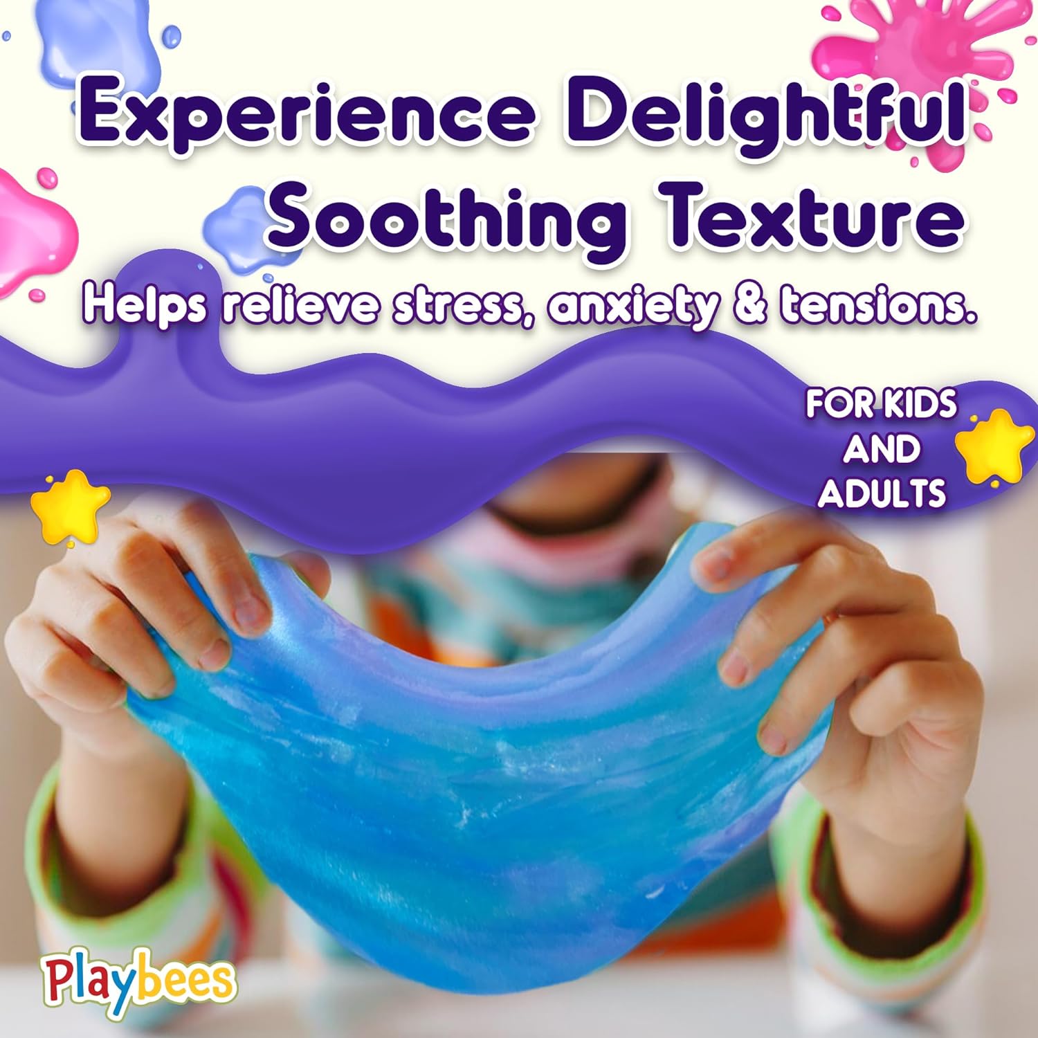 Playbees Mini Galaxy Slime - 48 Pack - Marbled Unicorn Slime Party Favors - Rainbow Colors for Sensory Fun, Stress Relief, Travel Sized, Classroom Prize, Activity Playset DIY, Ages 3+