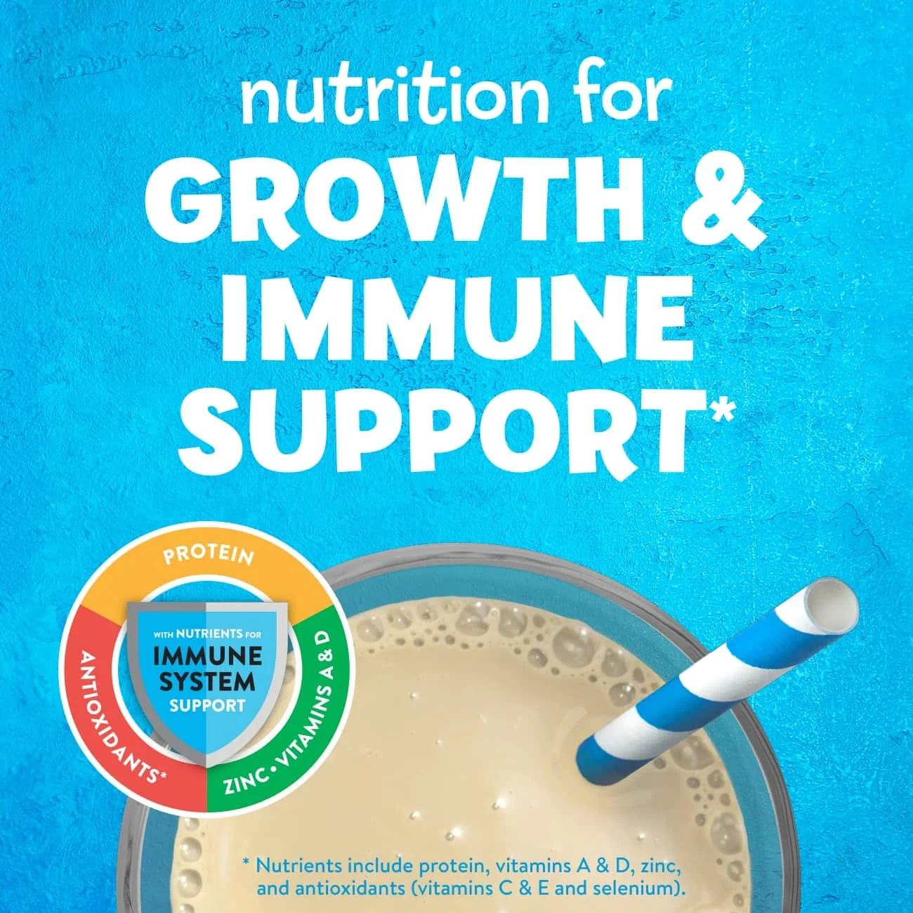 PediaSure Grow & Gain with Immune Support, Kids Protein Shake, 7g Protein, Vanilla 8-fl-oz Bottle, 4-6 Count