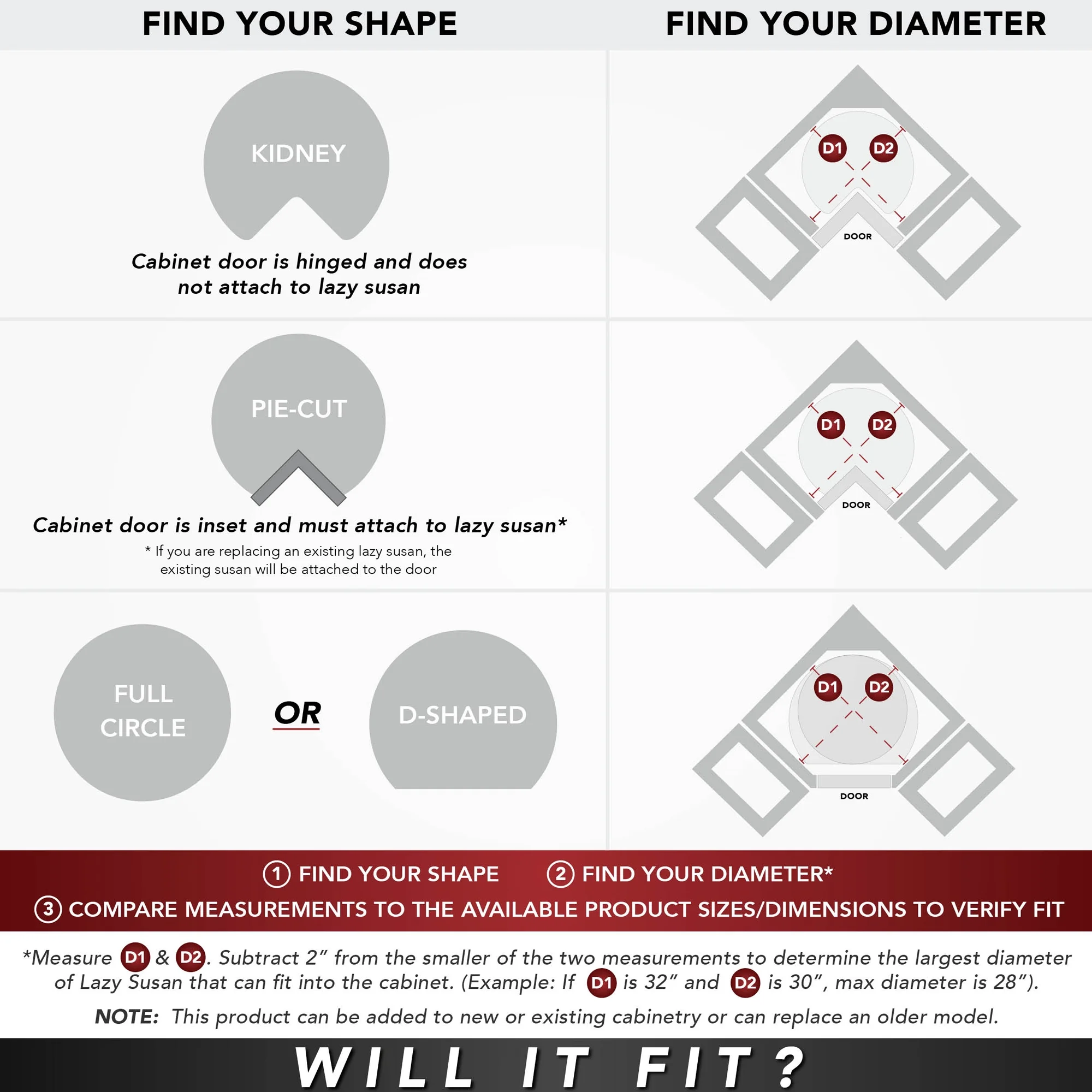 Rev-A-Shelf 24 Inch Full Circle Corner Cabinet Lazy Susan, Natural Maple